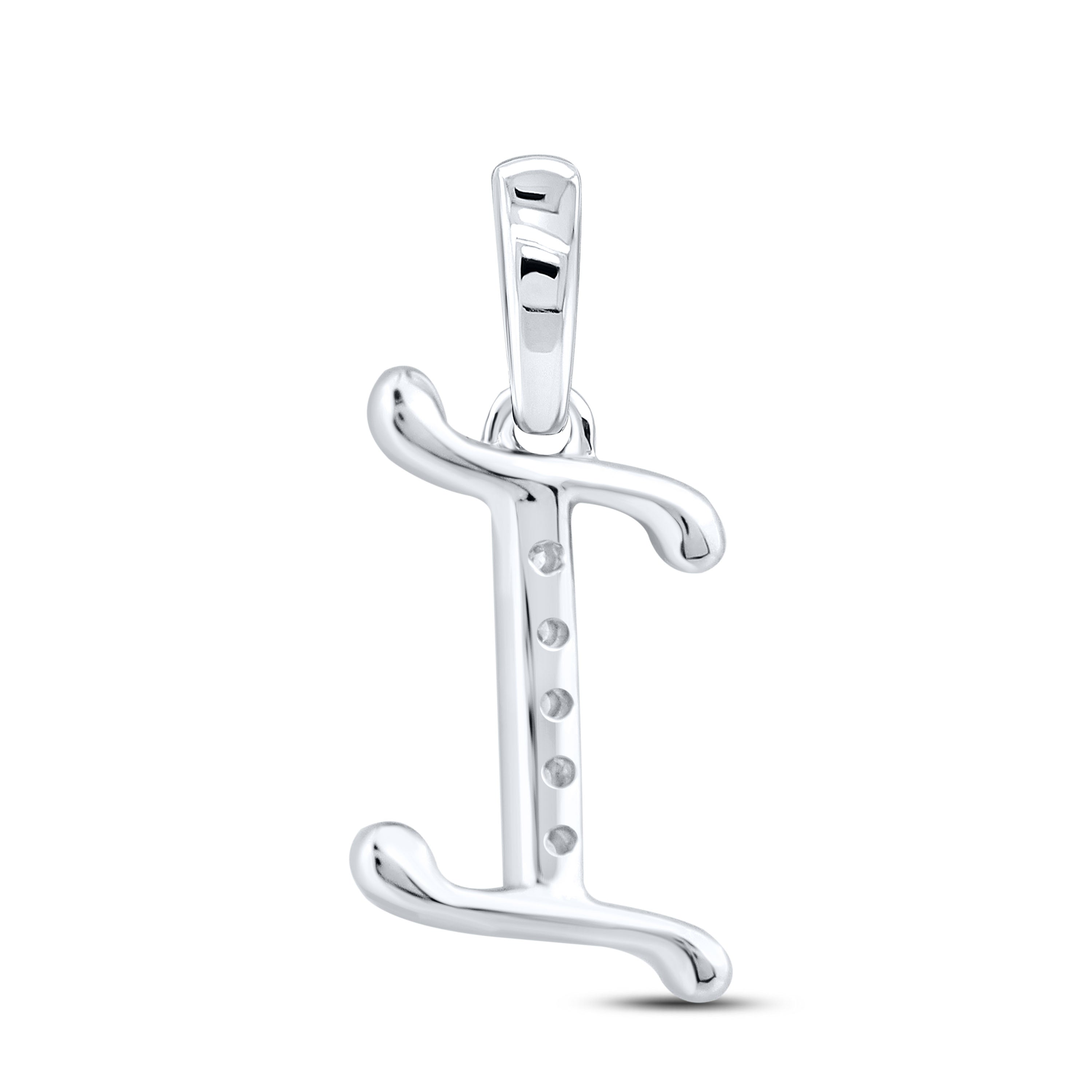10kt White Gold 0.04 CTW Diamond Initial I