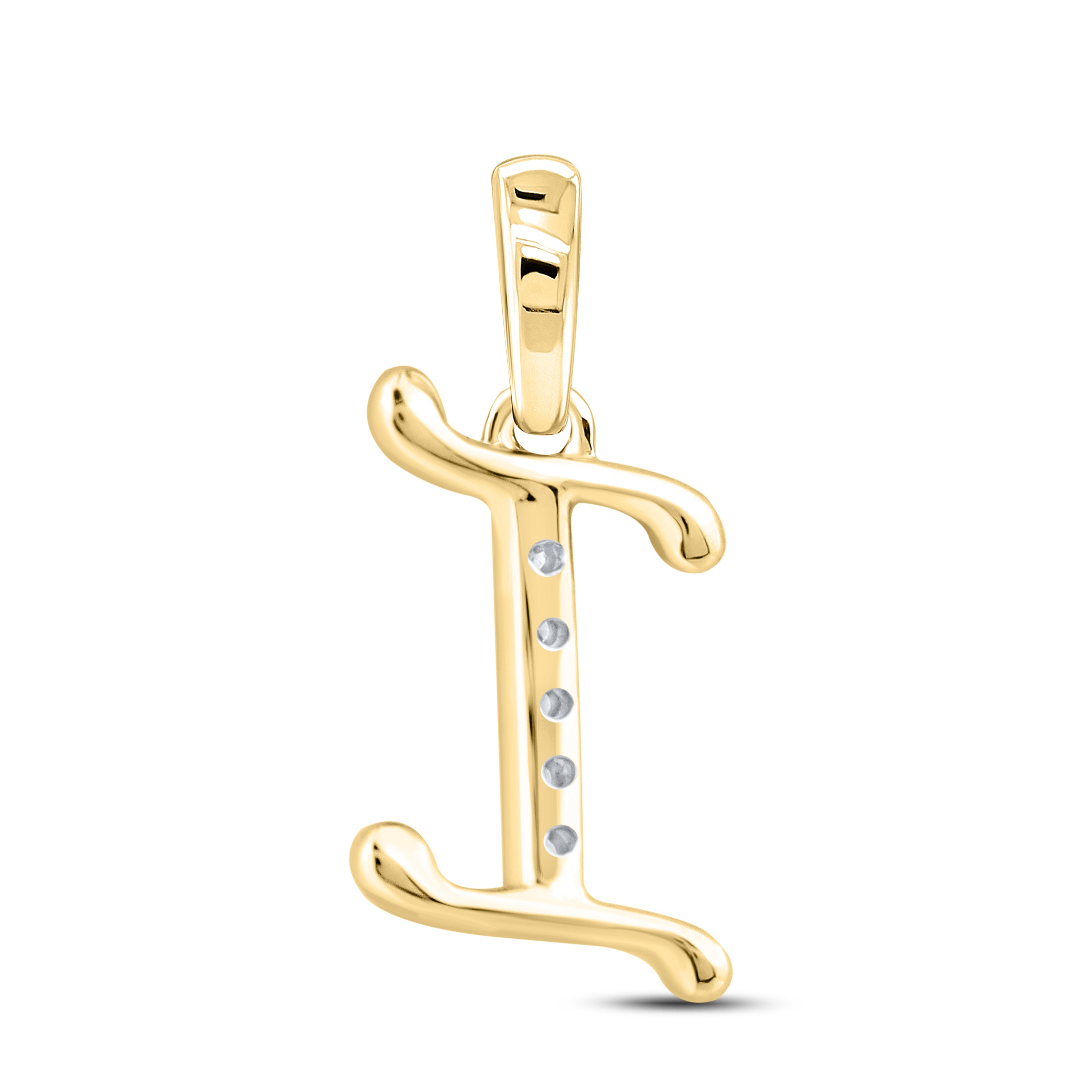 10kt Yellow Gold 0.04 CTW Diamond Initial I