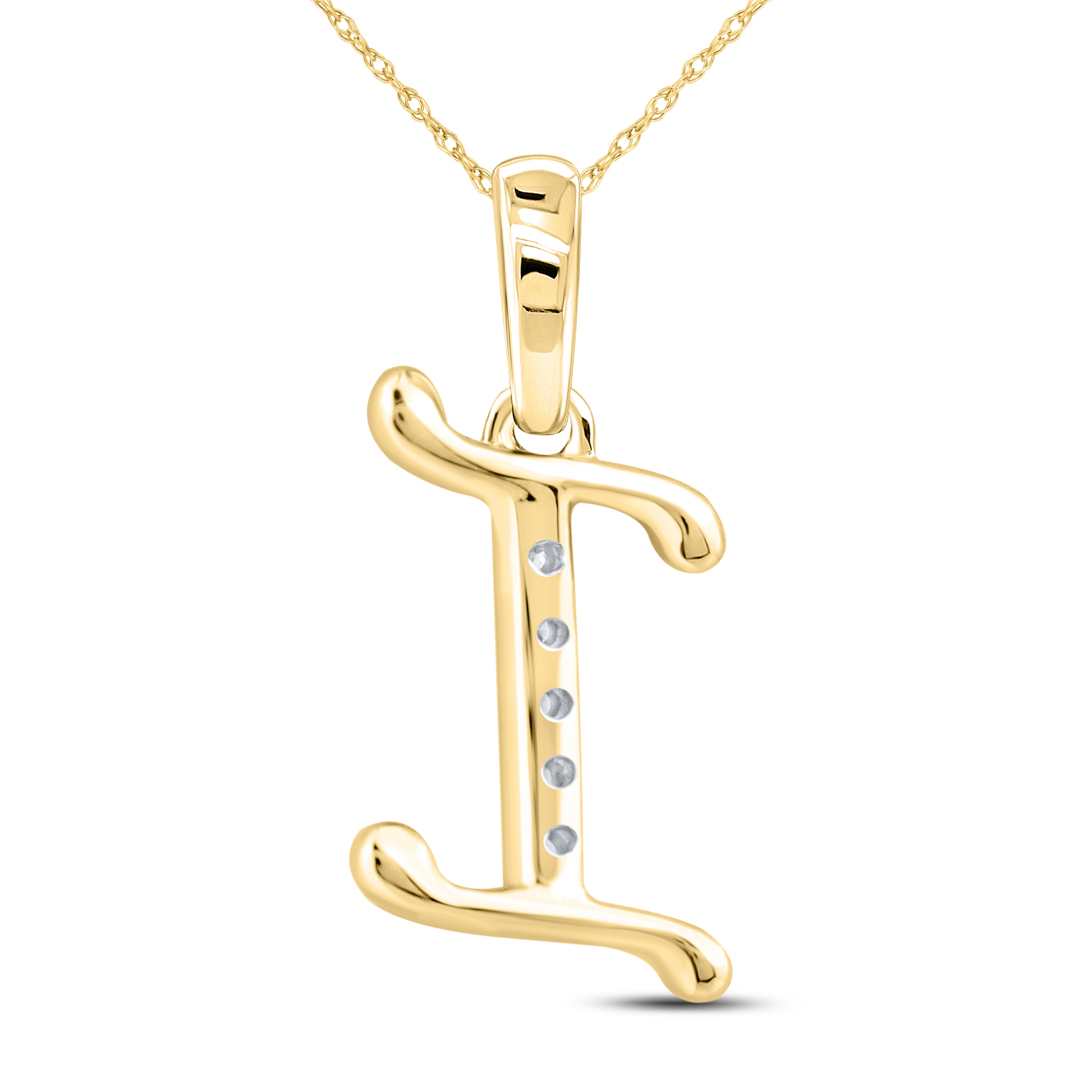 10kt Yellow Gold 0.04 CTW Diamond Initial I