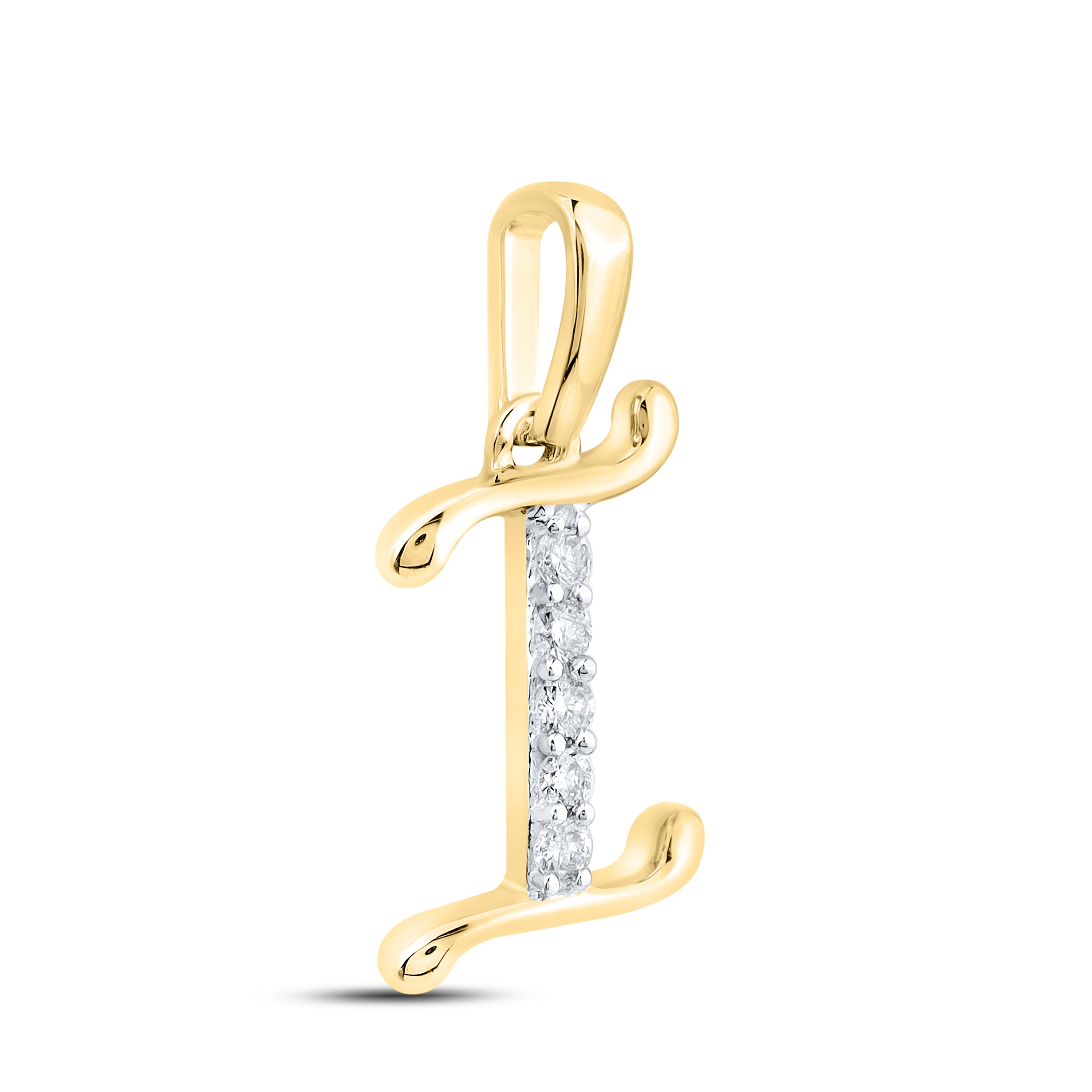 10kt Yellow Gold 0.04 CTW Diamond Initial I