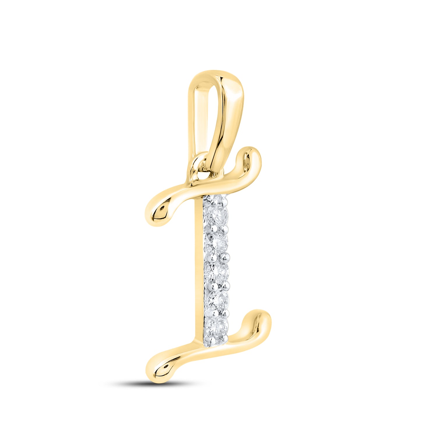 10kt Yellow Gold 0.04 CTW Diamond Initial I