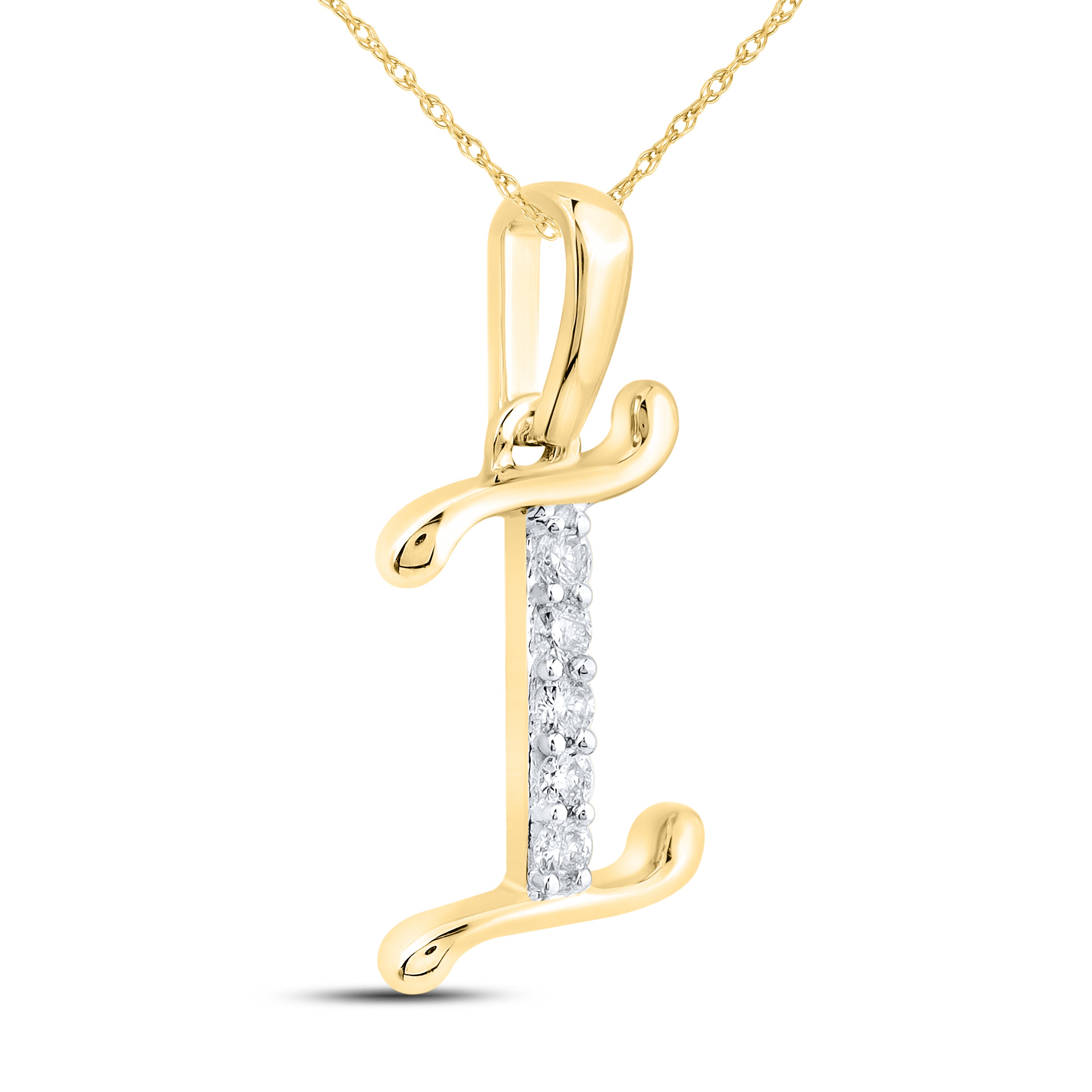 10kt Yellow Gold 0.04 CTW Diamond Initial I