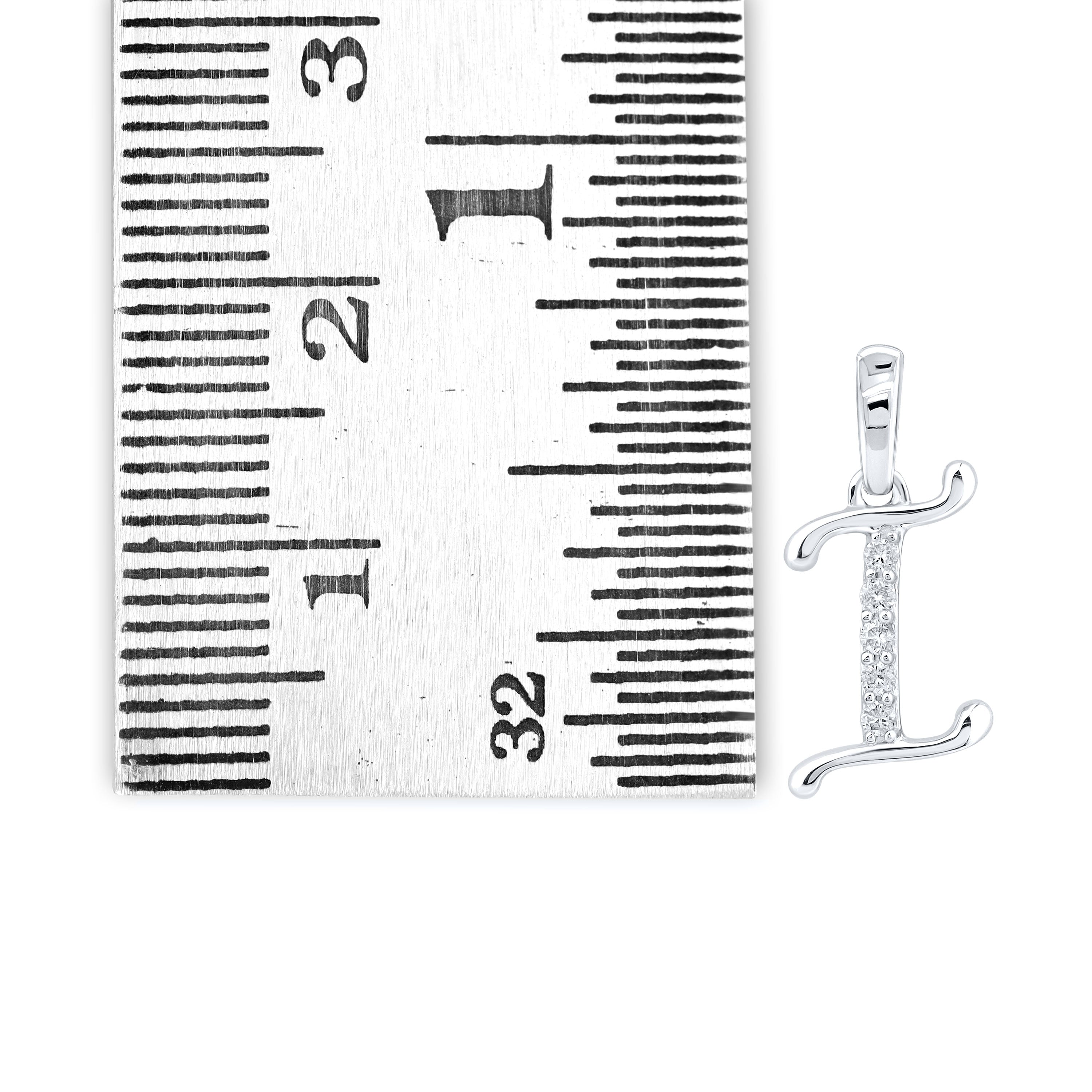 10kt White Gold 0.04 CTW Diamond Initial I