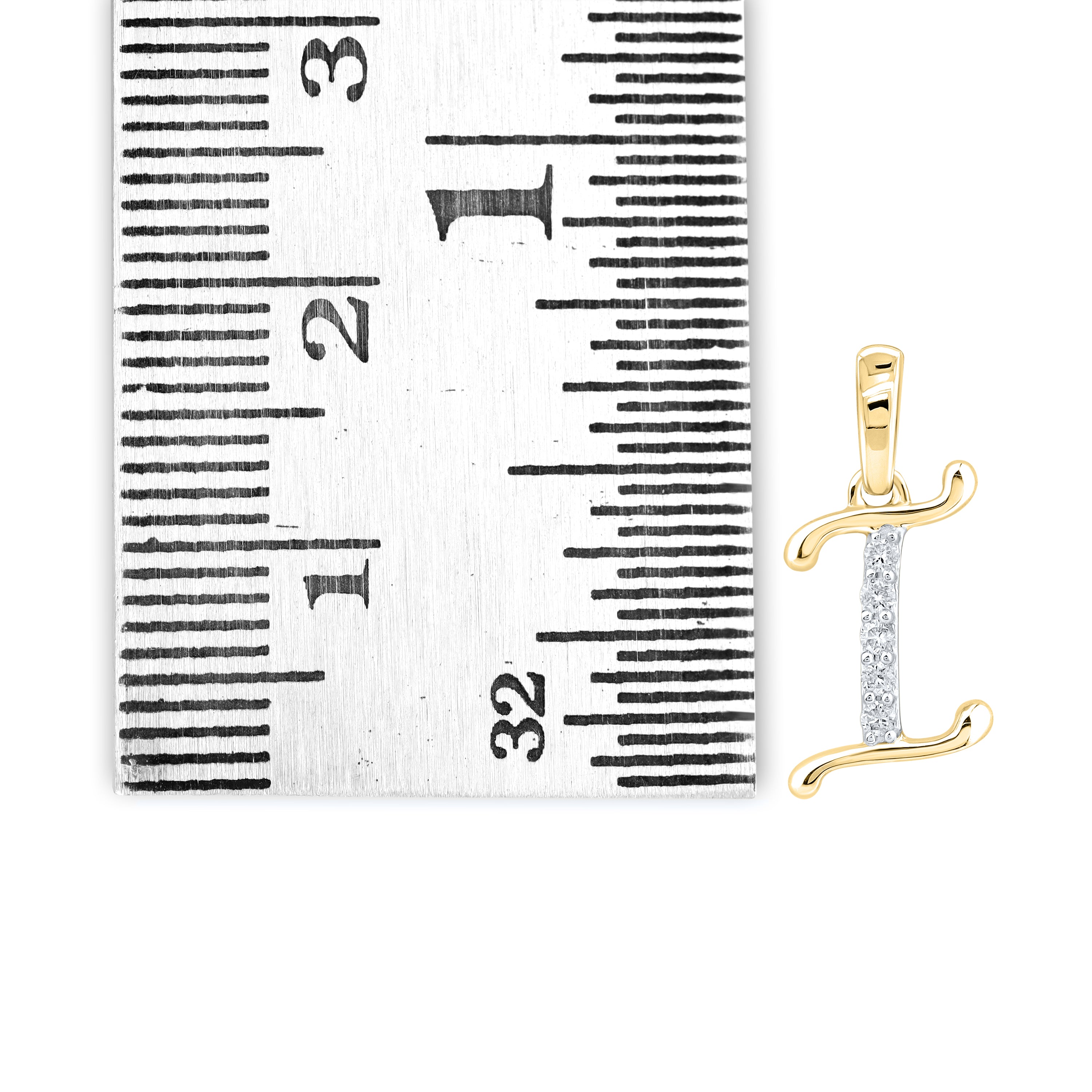 10kt Yellow Gold 0.04 CTW Diamond Initial I