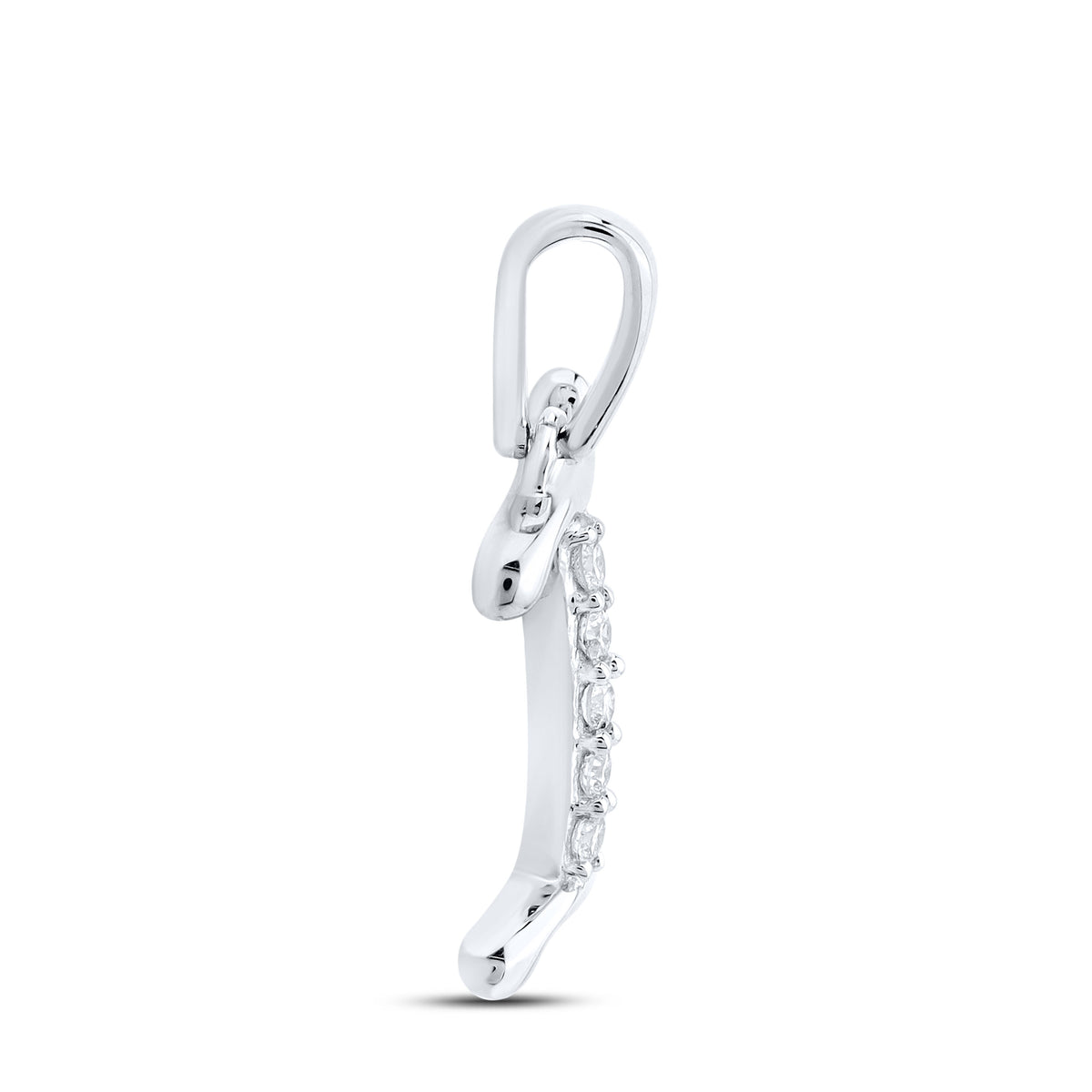 10kt White Gold 0.04 CTW Diamond Initial I