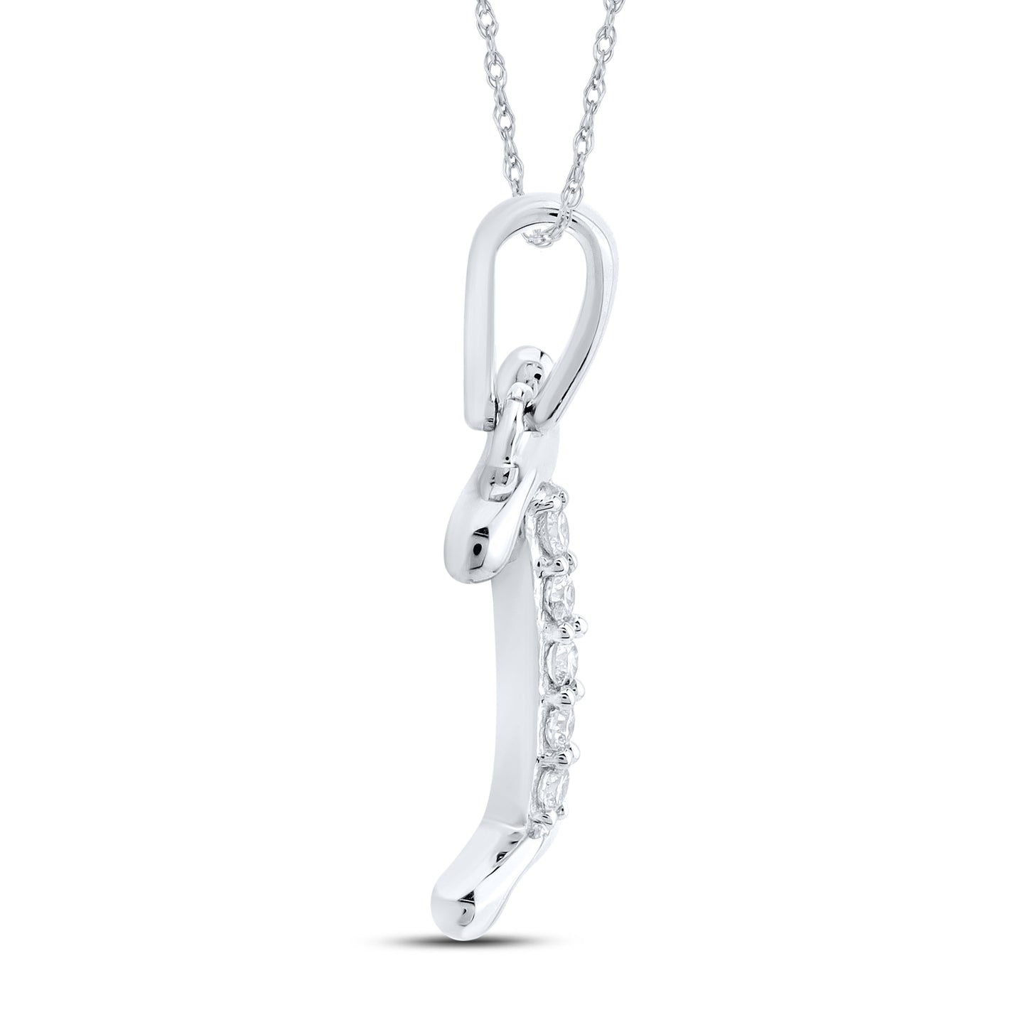 10kt White Gold 0.04 CTW Diamond Initial I