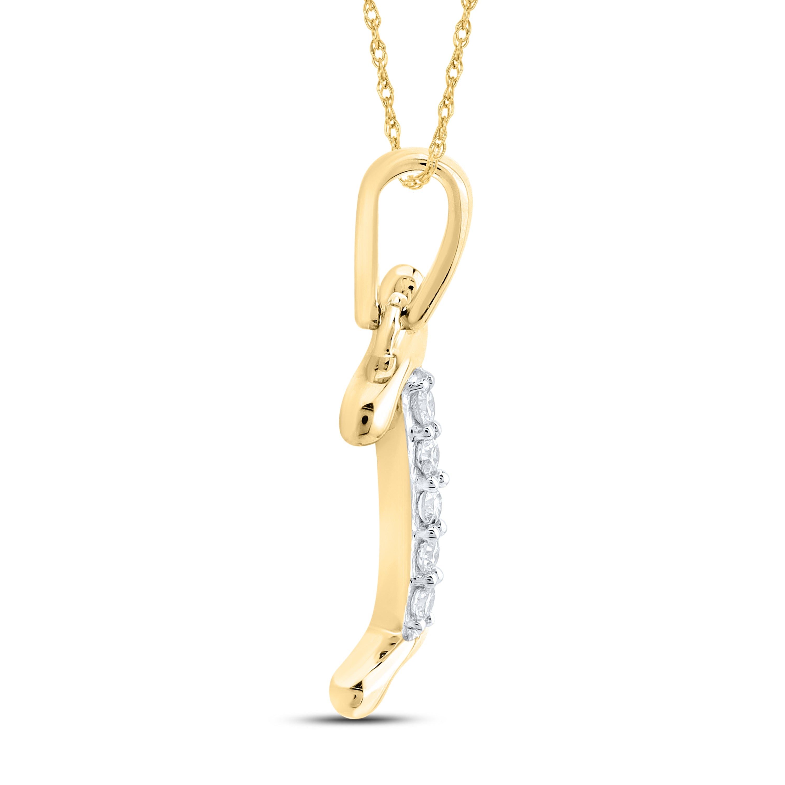 10kt Yellow Gold 0.04 CTW Diamond Initial I