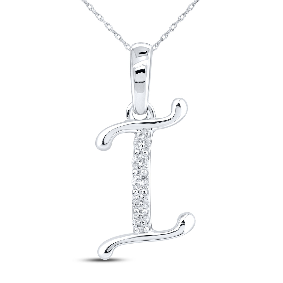 10kt White Gold 0.04 CTW Diamond Initial I