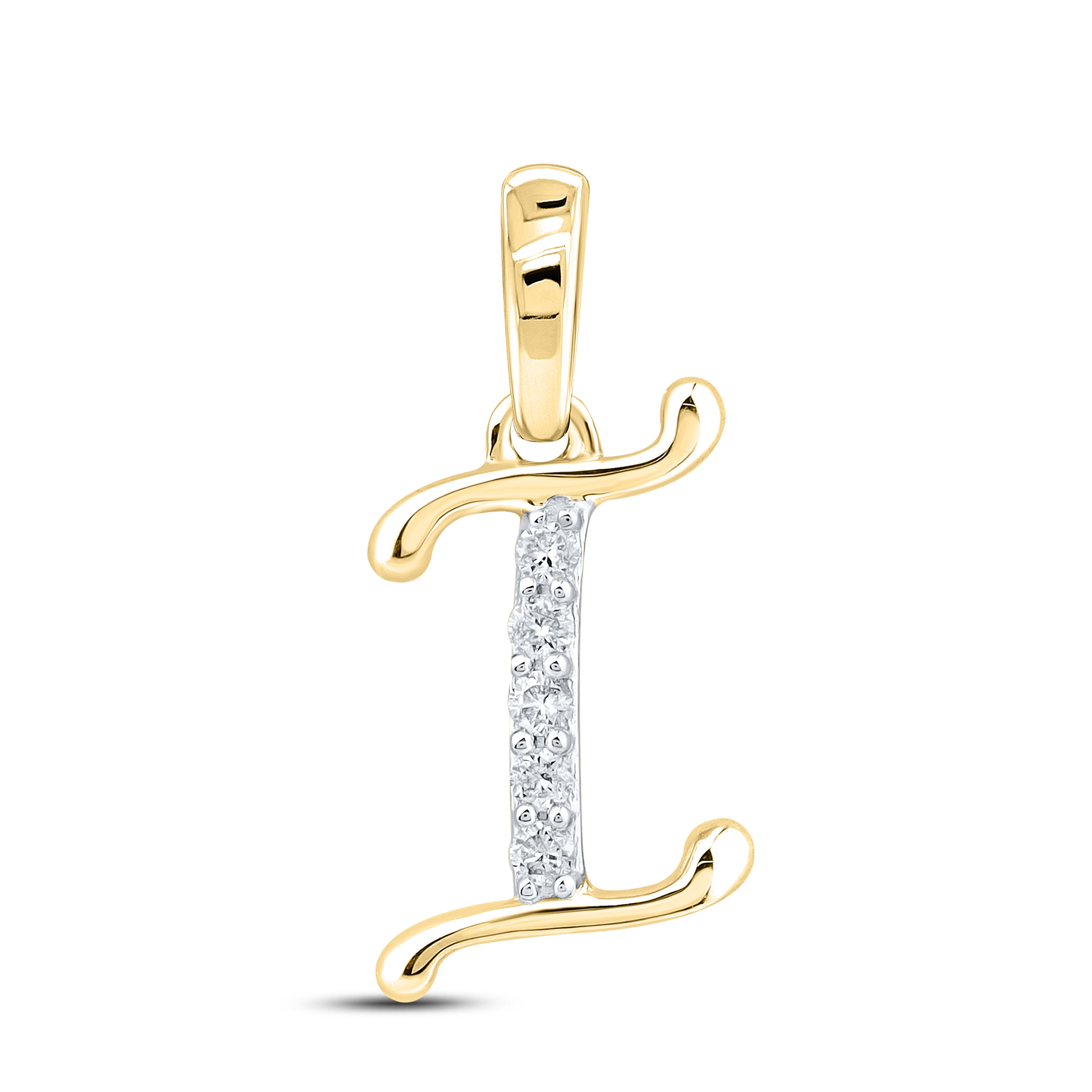 10kt Yellow Gold 0.04 CTW Diamond Initial I