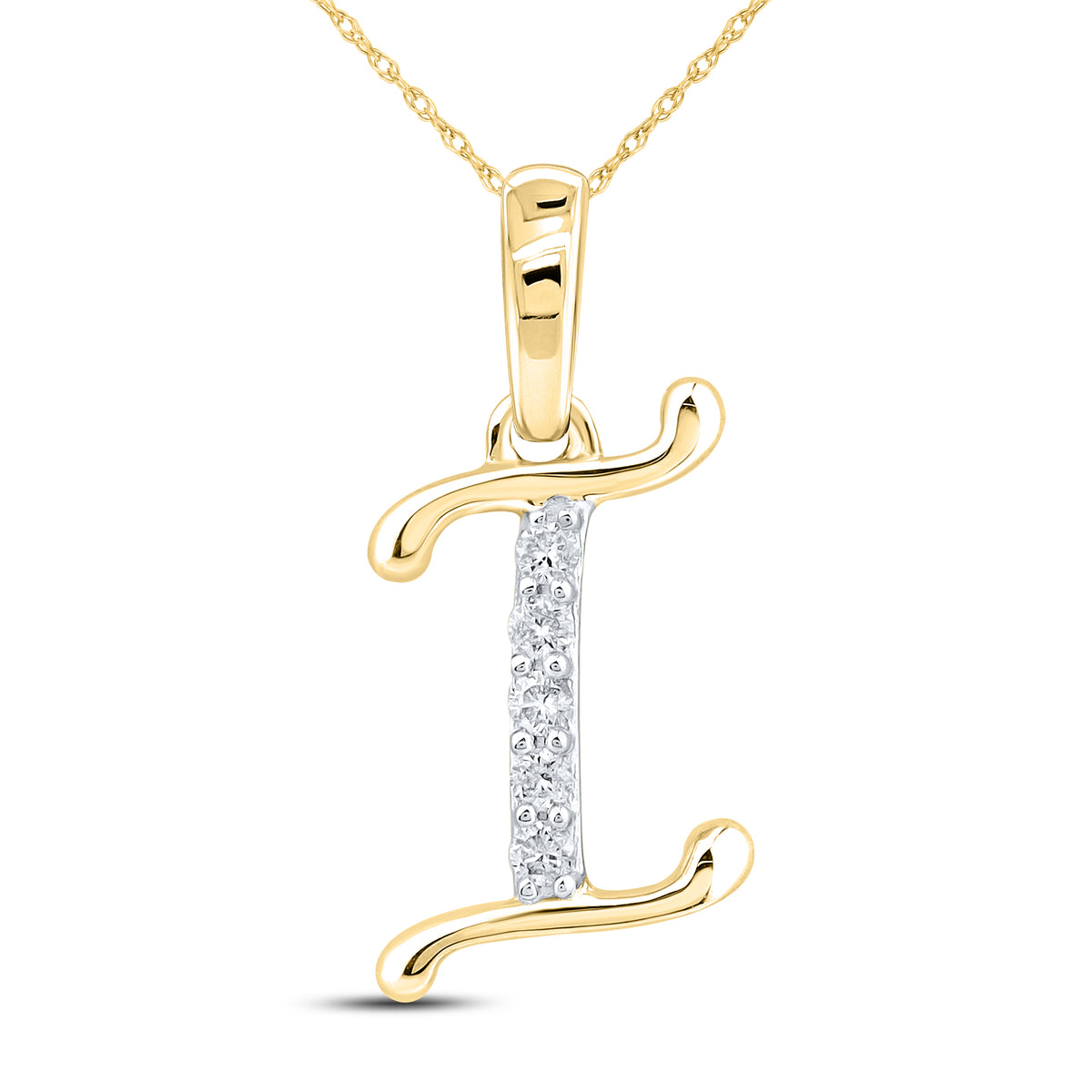 10kt Yellow Gold 0.04 CTW Diamond Initial I