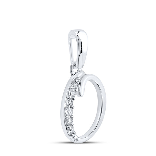 10KT WHITE GOLD 0.04 CTW NATURAL DIAMOND INITIAL O