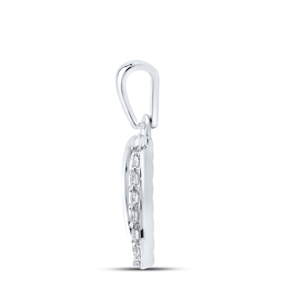 10KT WHITE GOLD 0.04 CTW NATURAL DIAMOND INITIAL O