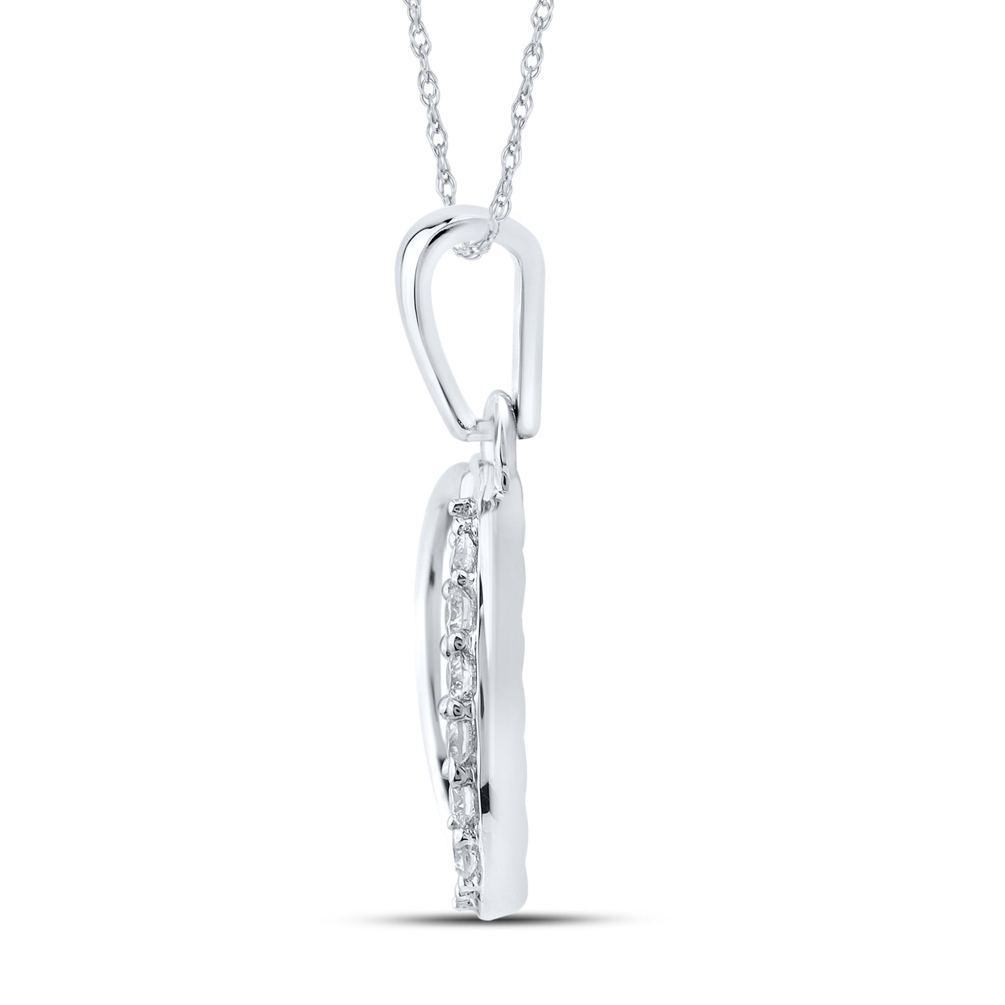 10KT WHITE GOLD 0.04 CTW NATURAL DIAMOND INITIAL O