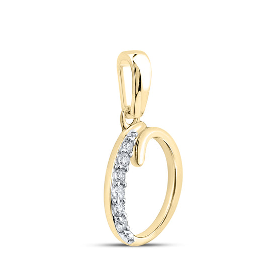 10KT YELLOW GOLD 0.04 CTW NATURAL DIAMOND INITIAL O