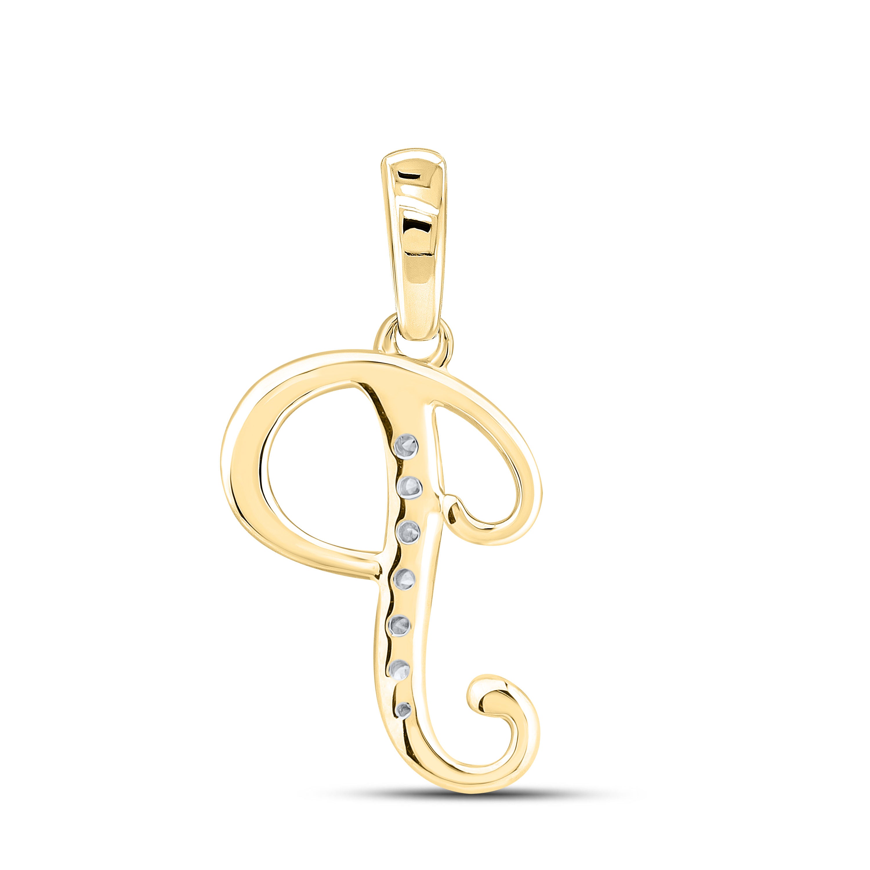 10kt Yellow Gold 0.04 CTW Diamond Initial P