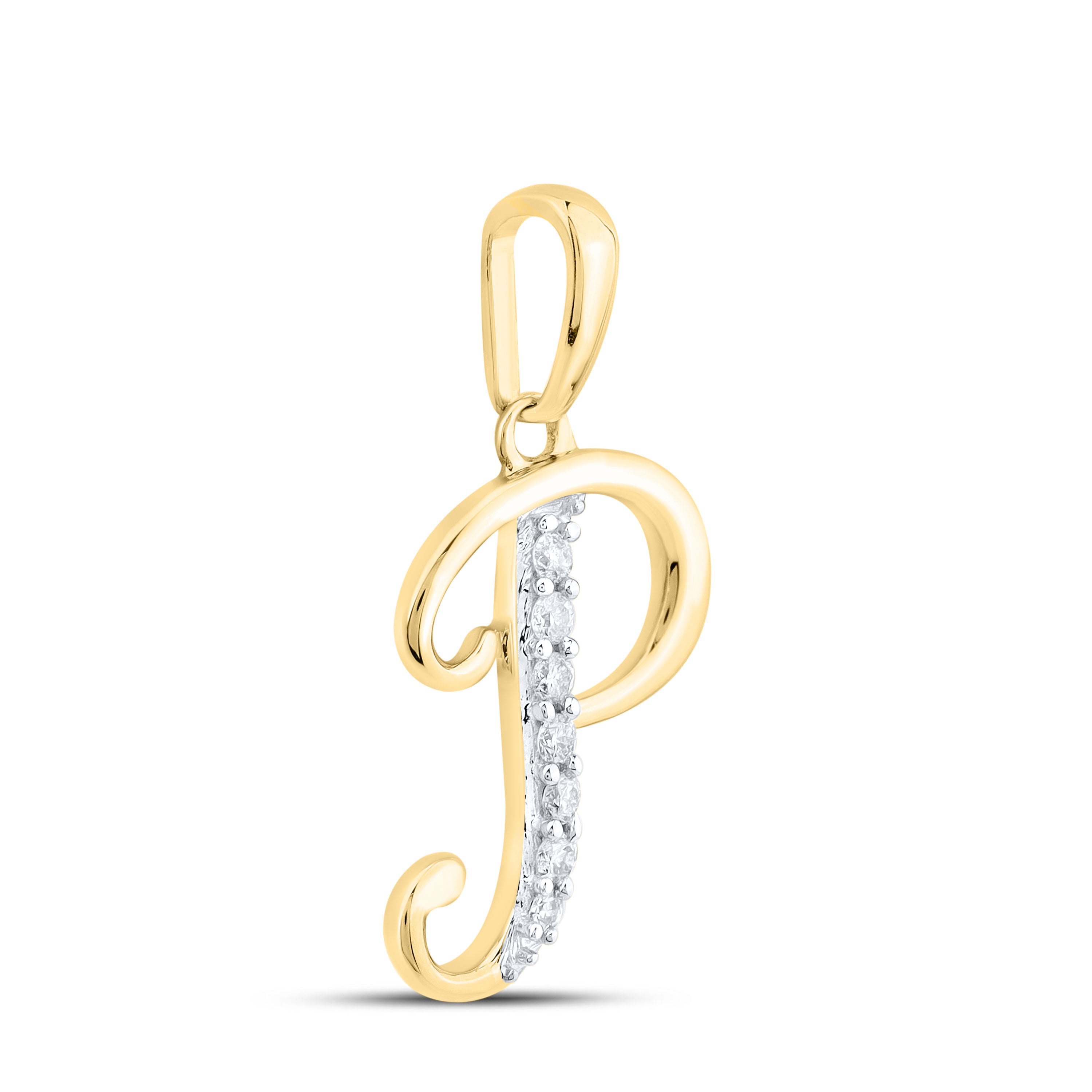 10kt Yellow Gold 0.04 CTW Diamond Initial P
