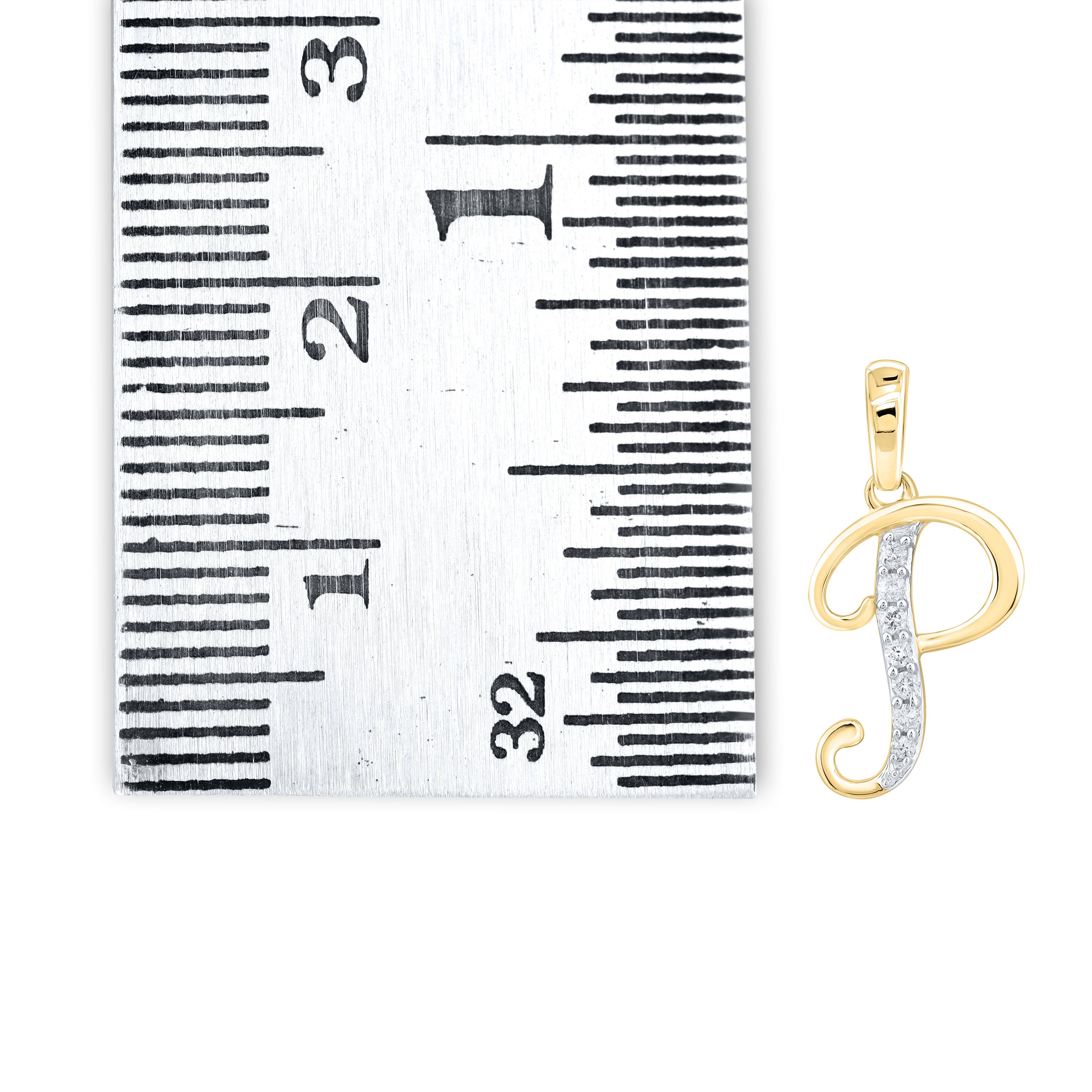 10kt Yellow Gold 0.04 CTW Diamond Initial P