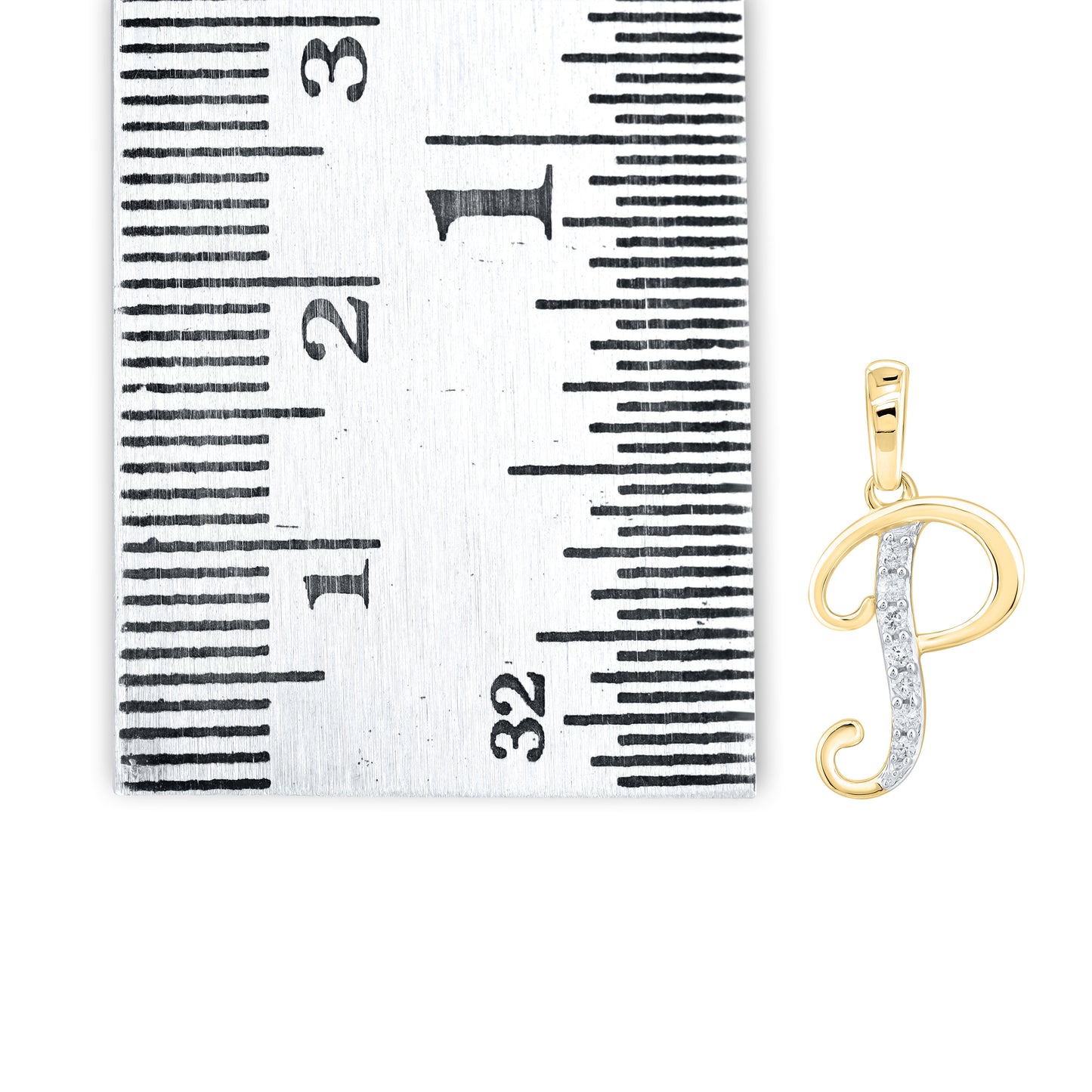 10kt Yellow Gold 0.04 CTW Diamond Initial P