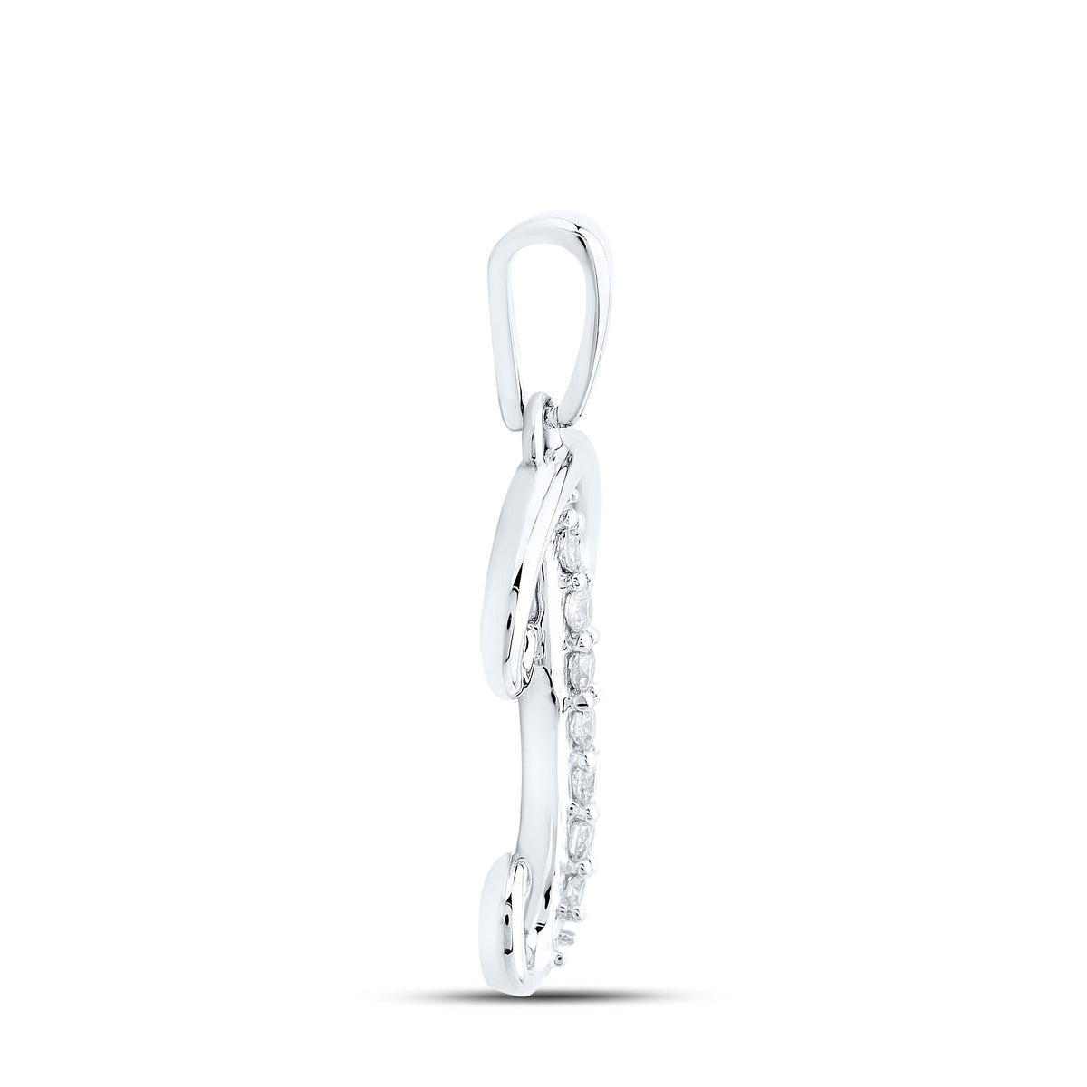 10KT WHITE GOLD NATURAL DIAMOND INITIAL P