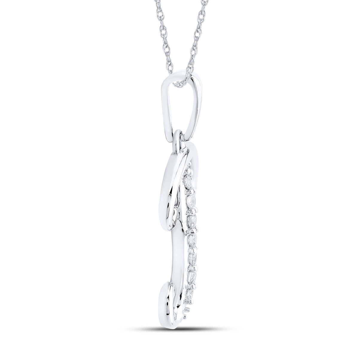 10KT WHITE GOLD NATURAL DIAMOND INITIAL P