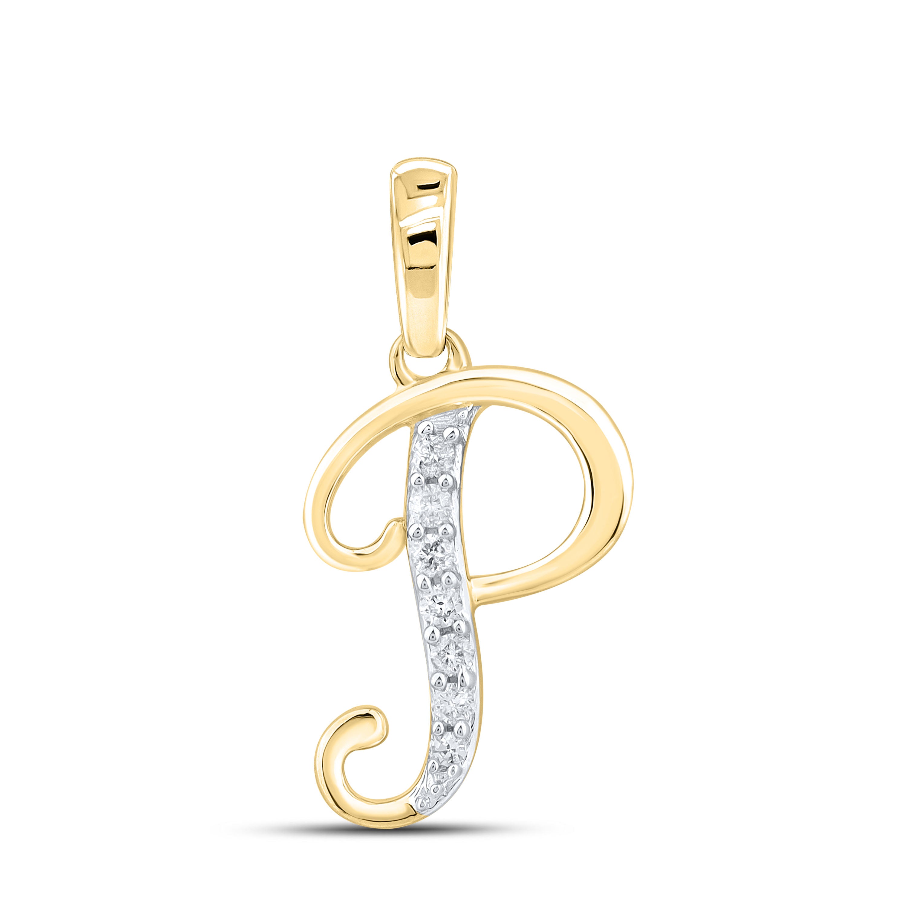 10kt Yellow Gold 0.04 CTW Diamond Initial P
