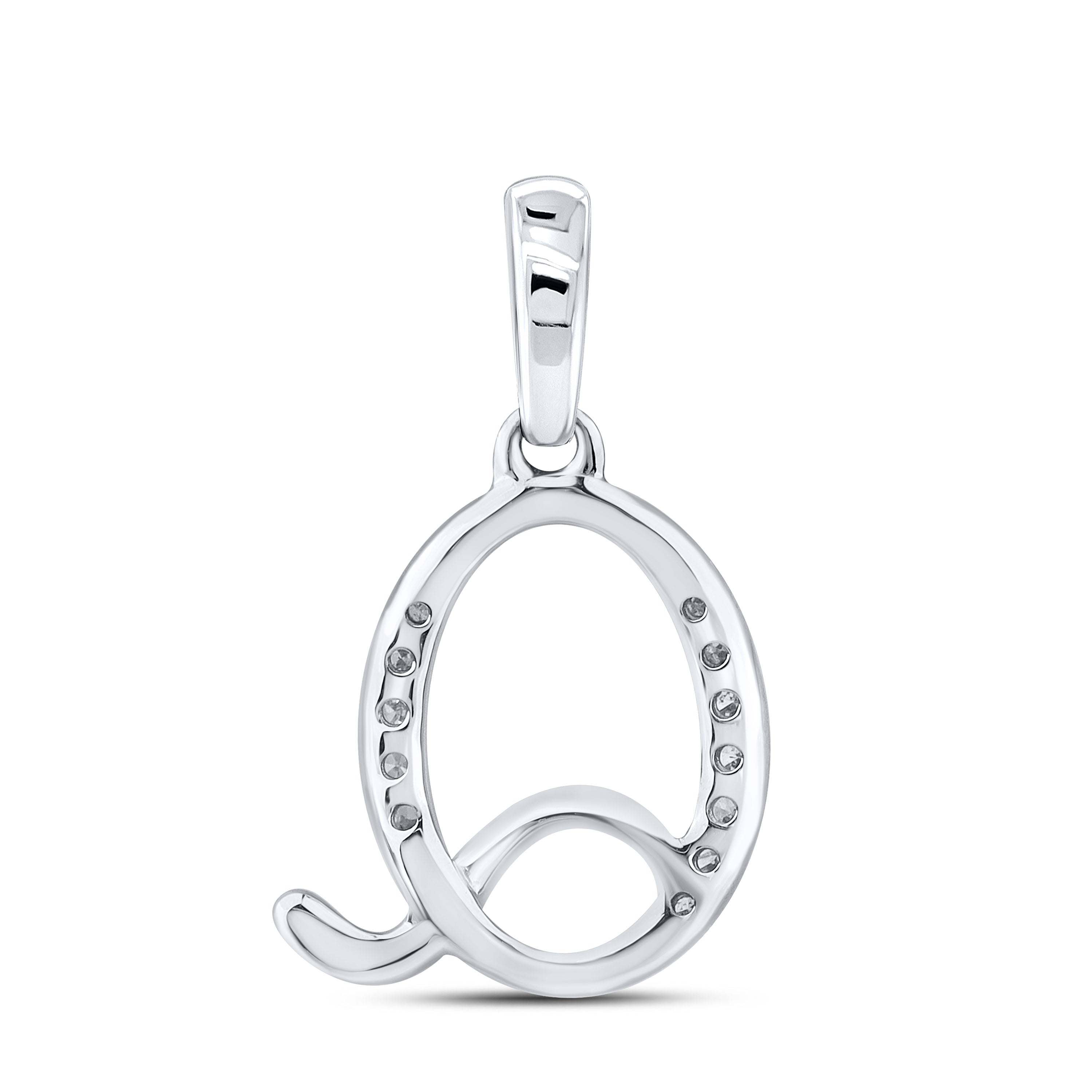 10KT WHITE GOLD 0.04CTW NATURAL DIAMOND INITIAL Q
