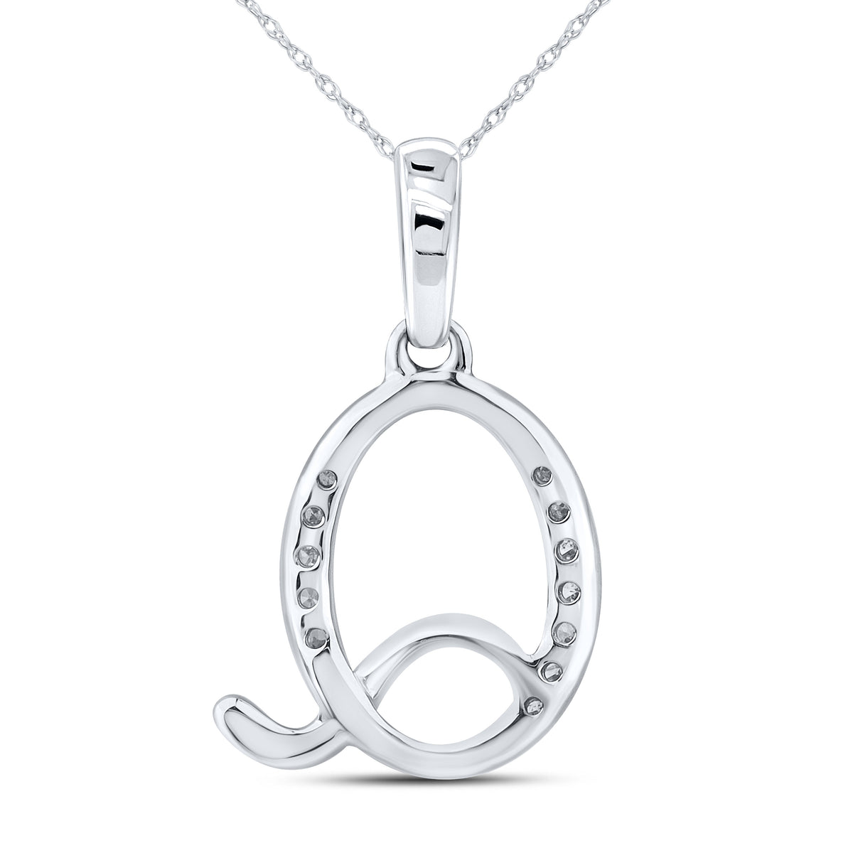 10KT WHITE GOLD 0.04CTW NATURAL DIAMOND INITIAL Q