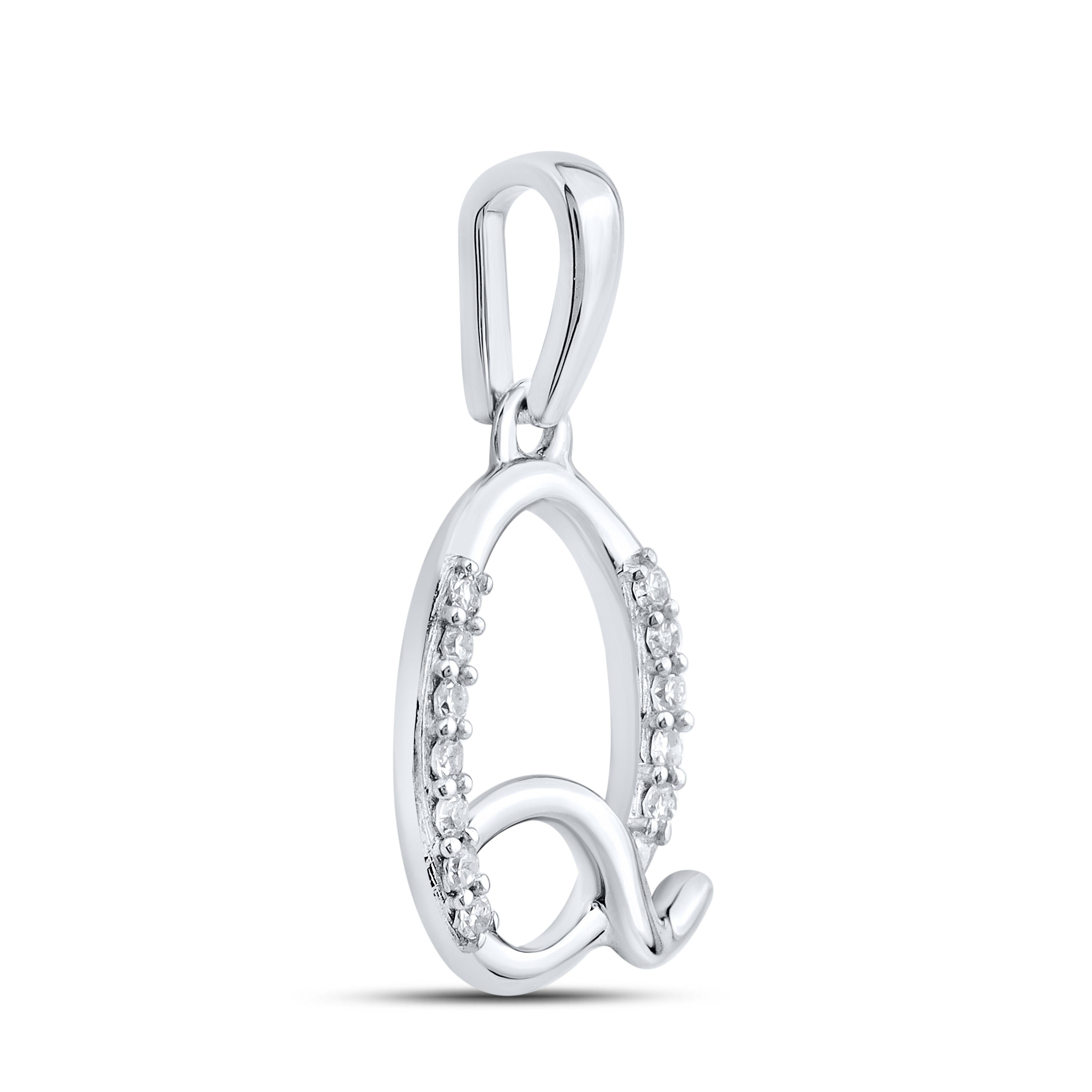 10KT WHITE GOLD 0.04CTW NATURAL DIAMOND INITIAL Q