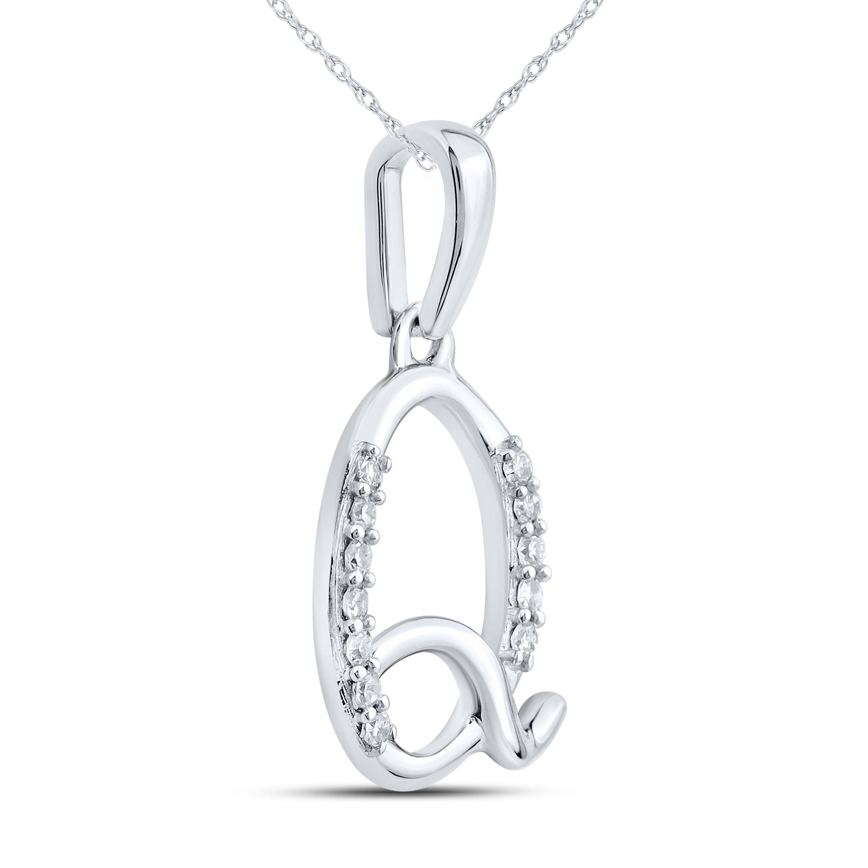 10KT WHITE GOLD 0.04CTW NATURAL DIAMOND INITIAL Q