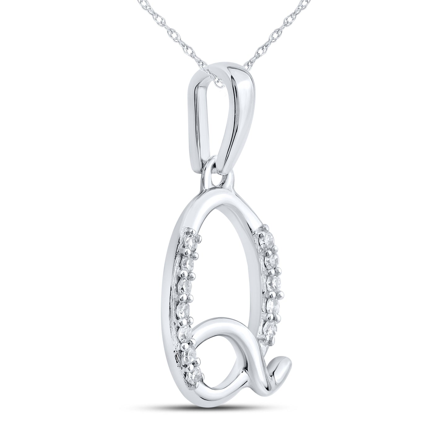 10KT WHITE GOLD 0.04CTW NATURAL DIAMOND INITIAL Q