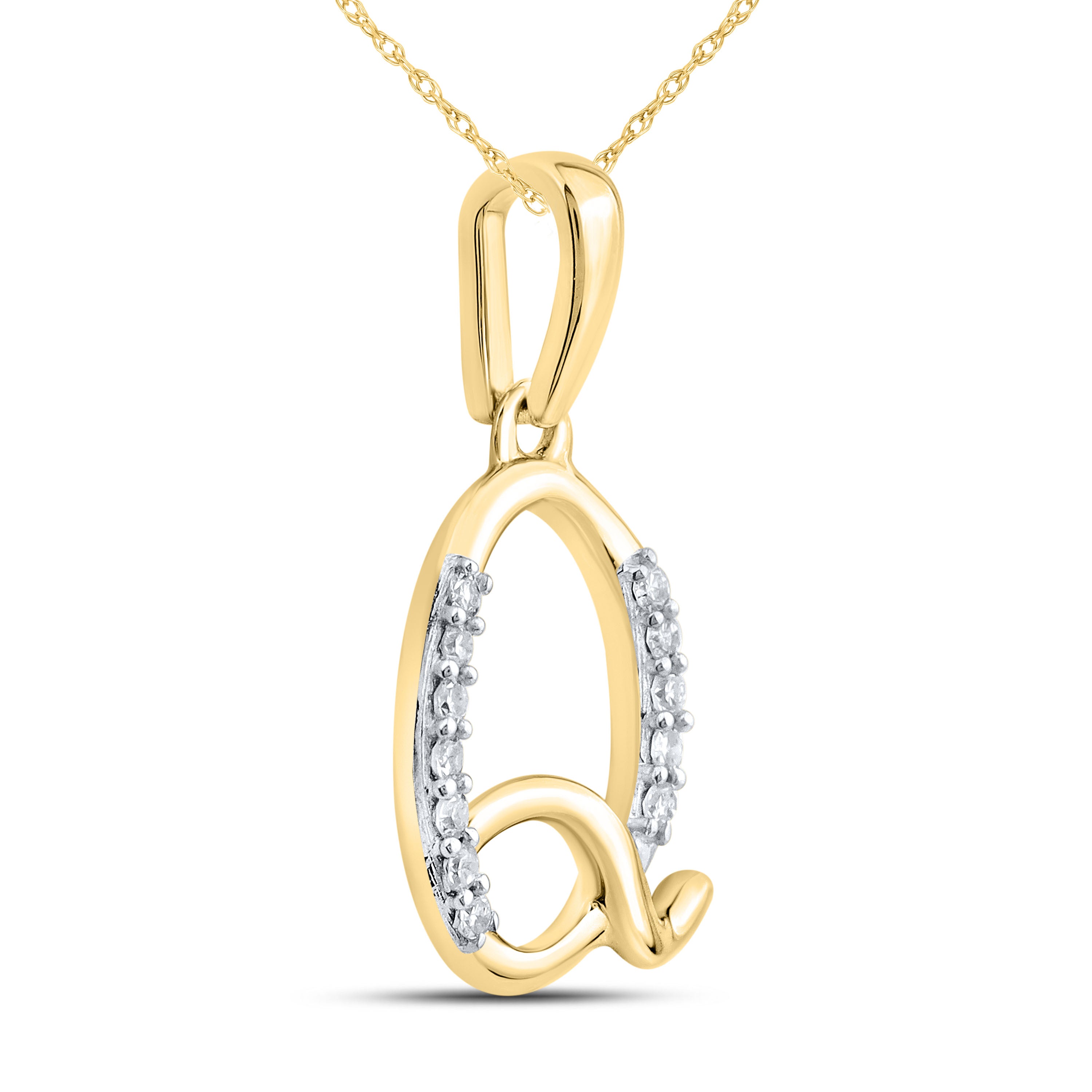 10KT YELLOW GOLD 0.04CTW NATURAL DIAMOND INITIAL Q