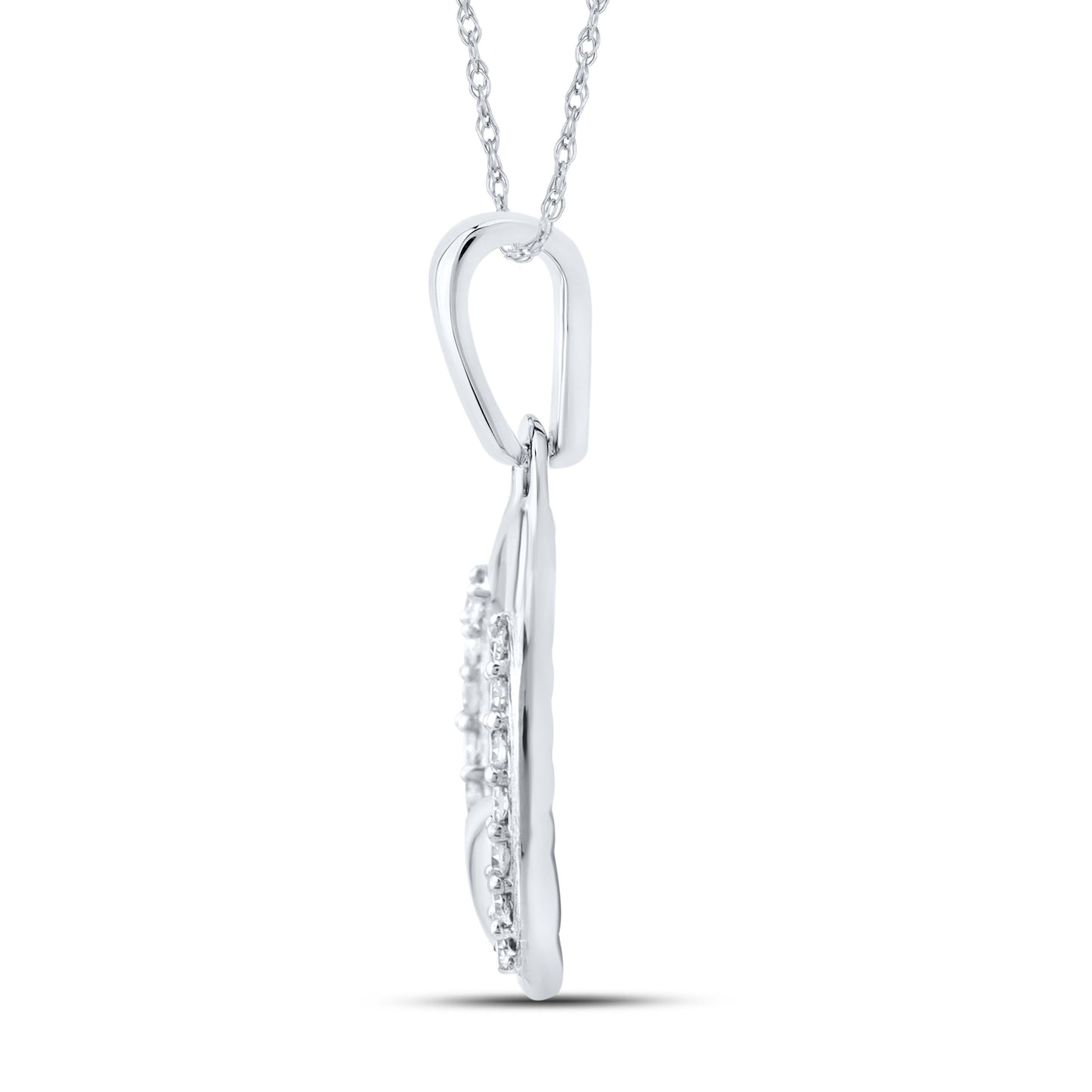10KT WHITE GOLD 0.04CTW NATURAL DIAMOND INITIAL Q