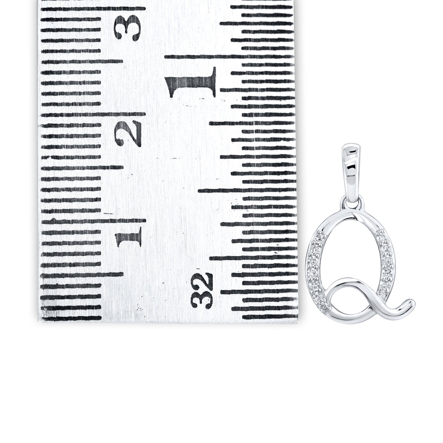 10KT WHITE GOLD 0.04CTW NATURAL DIAMOND INITIAL Q