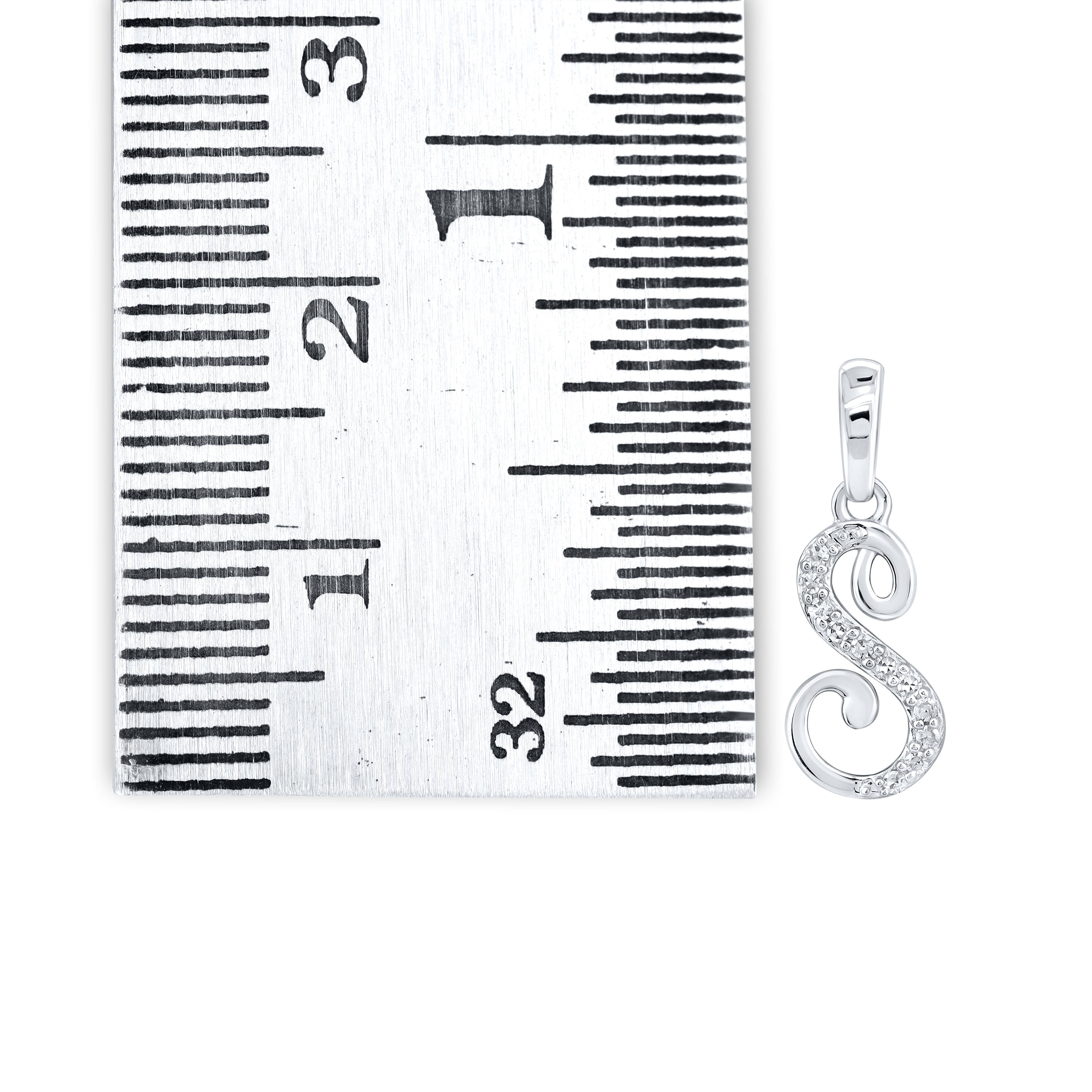 10kt White Gold 0.04 CTW Diamond Initial S