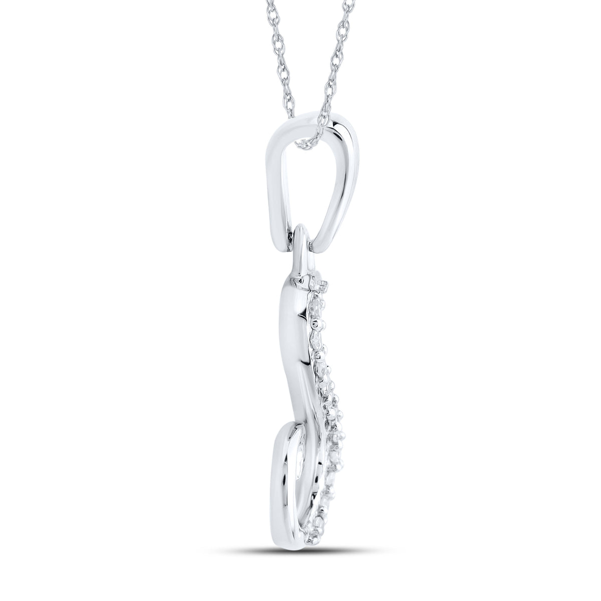 10kt White Gold 0.04 CTW Diamond Initial S