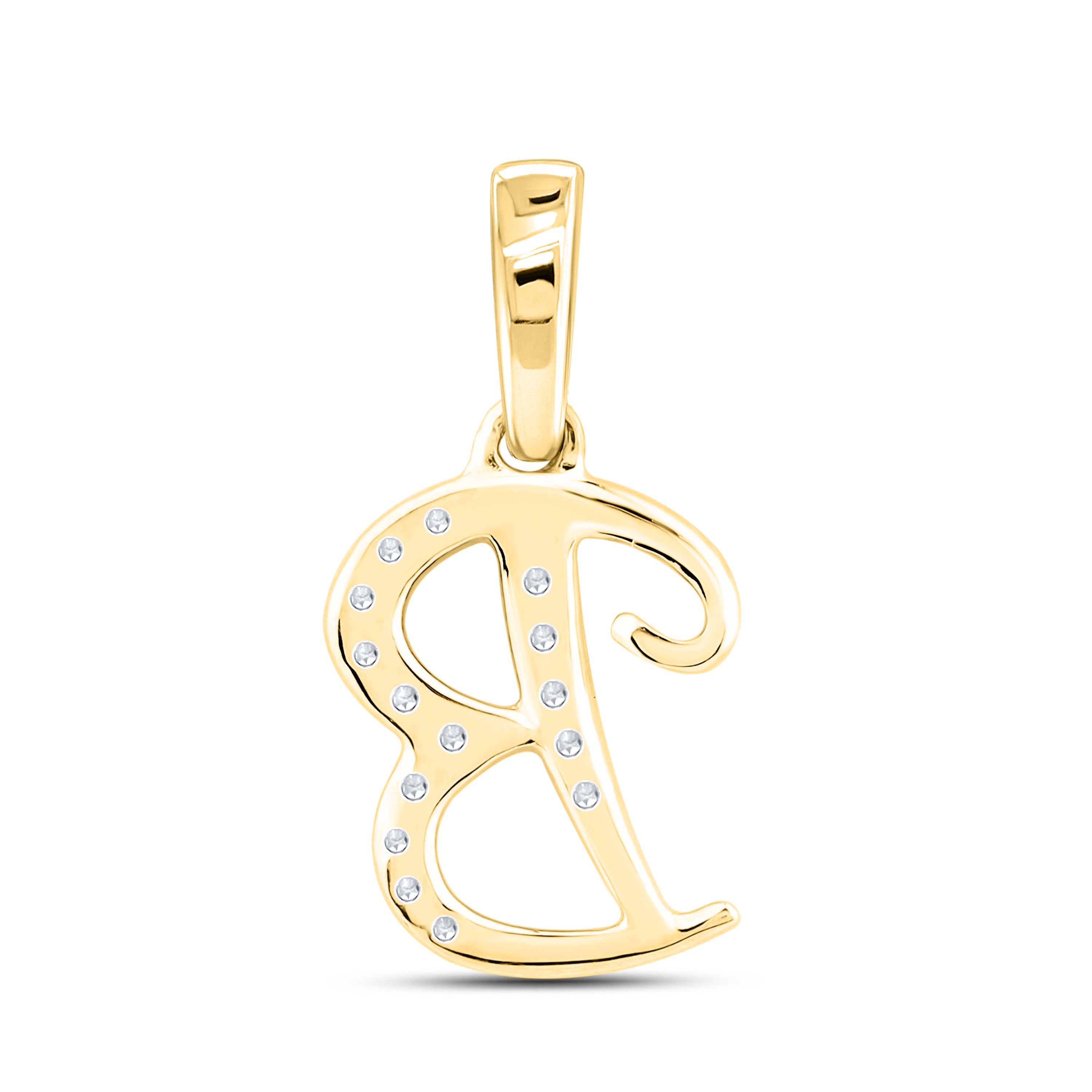 10kt Yellow Gold 0.04 CTW Diamond Initial B