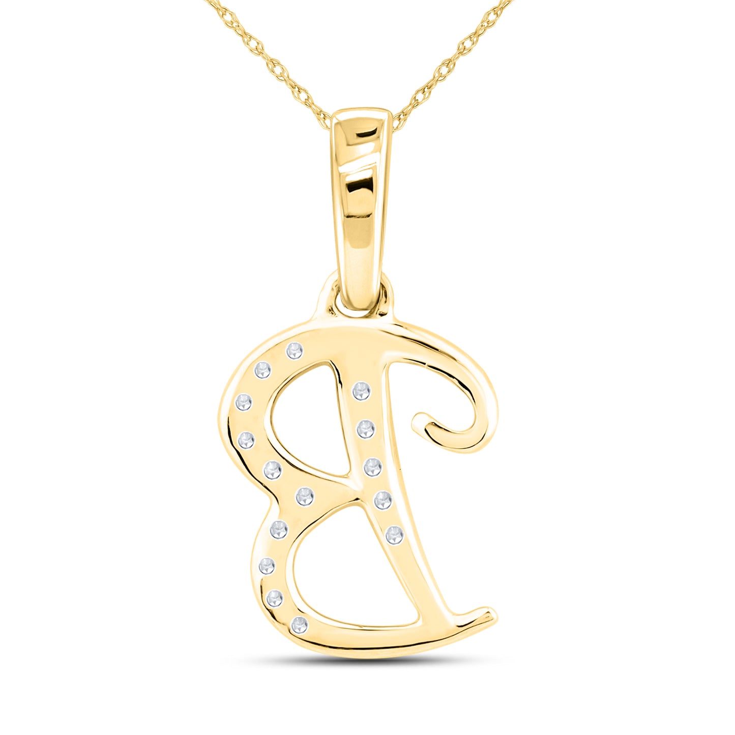 10kt Yellow Gold 0.04 CTW Diamond Initial B