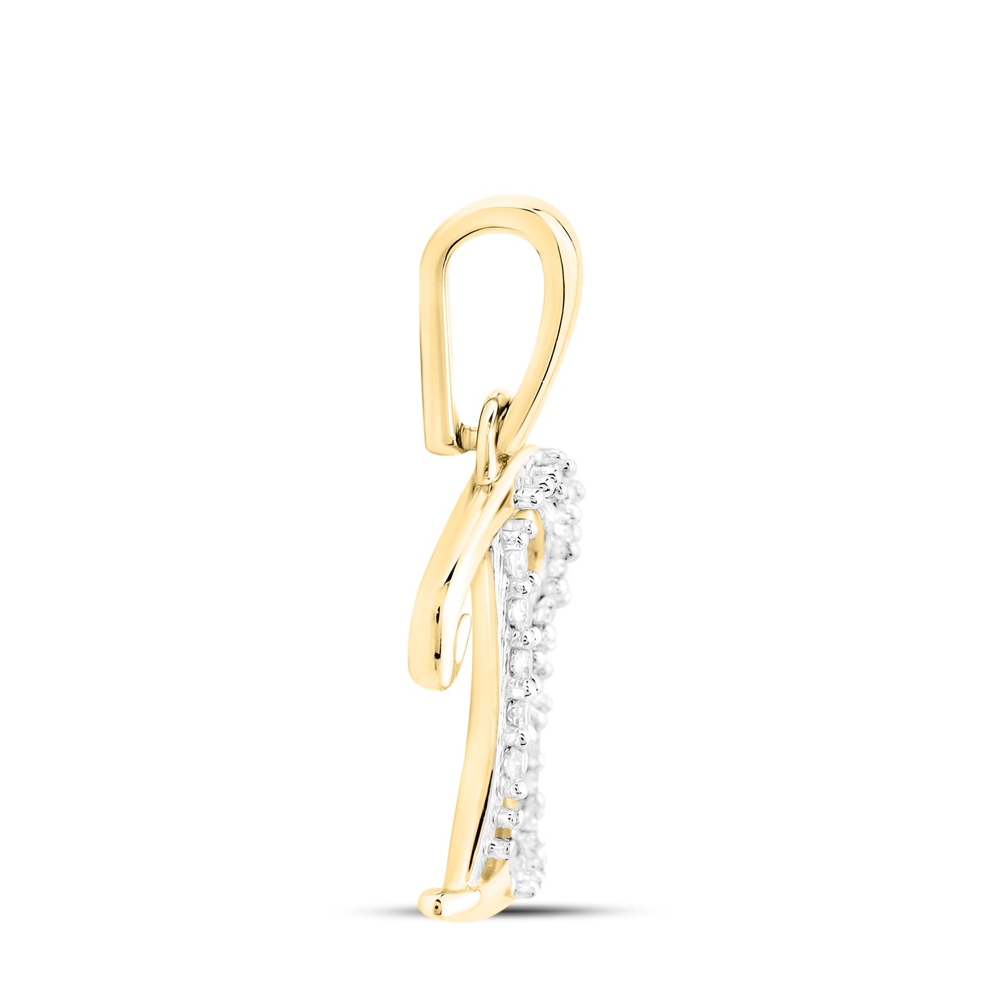 10kt Yellow Gold 0.04 CTW Diamond Initial B