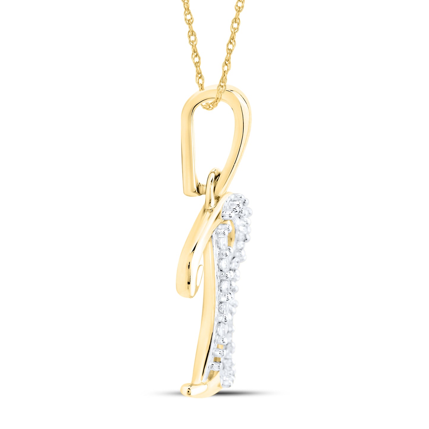 10kt Yellow Gold 0.04 CTW Diamond Initial B