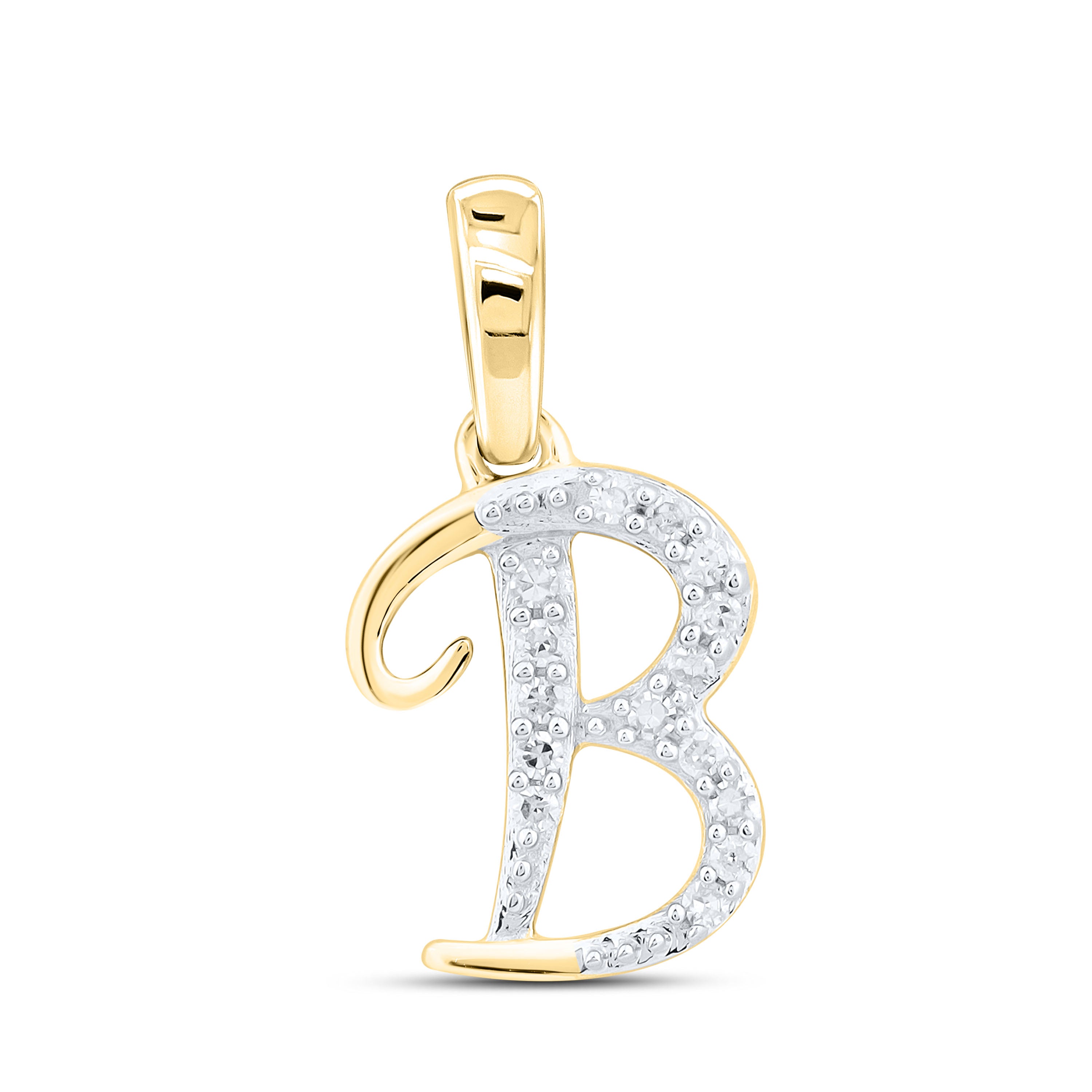 10kt Yellow Gold 0.04 CTW Diamond Initial B