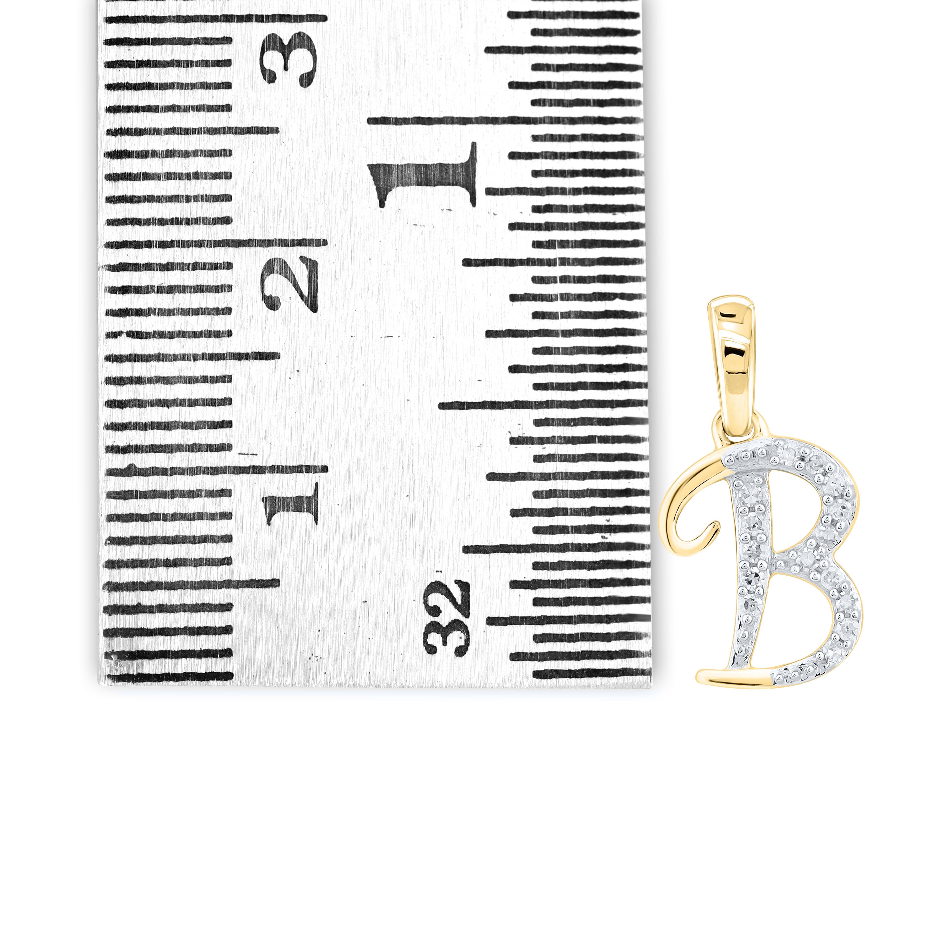 10kt Yellow Gold 0.04 CTW Diamond Initial B