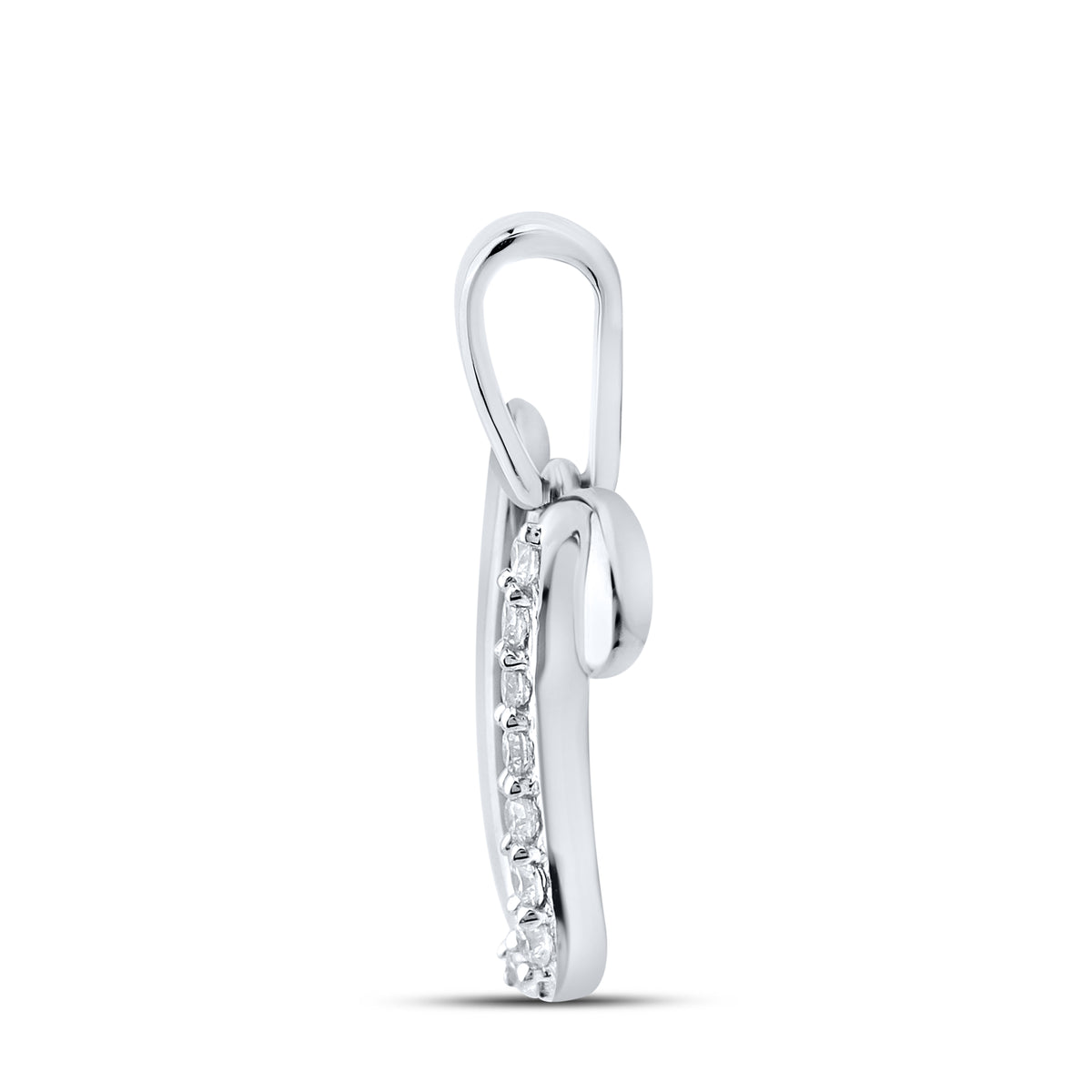 10kt White gold 0.04 ctw natural Diamond initial V
