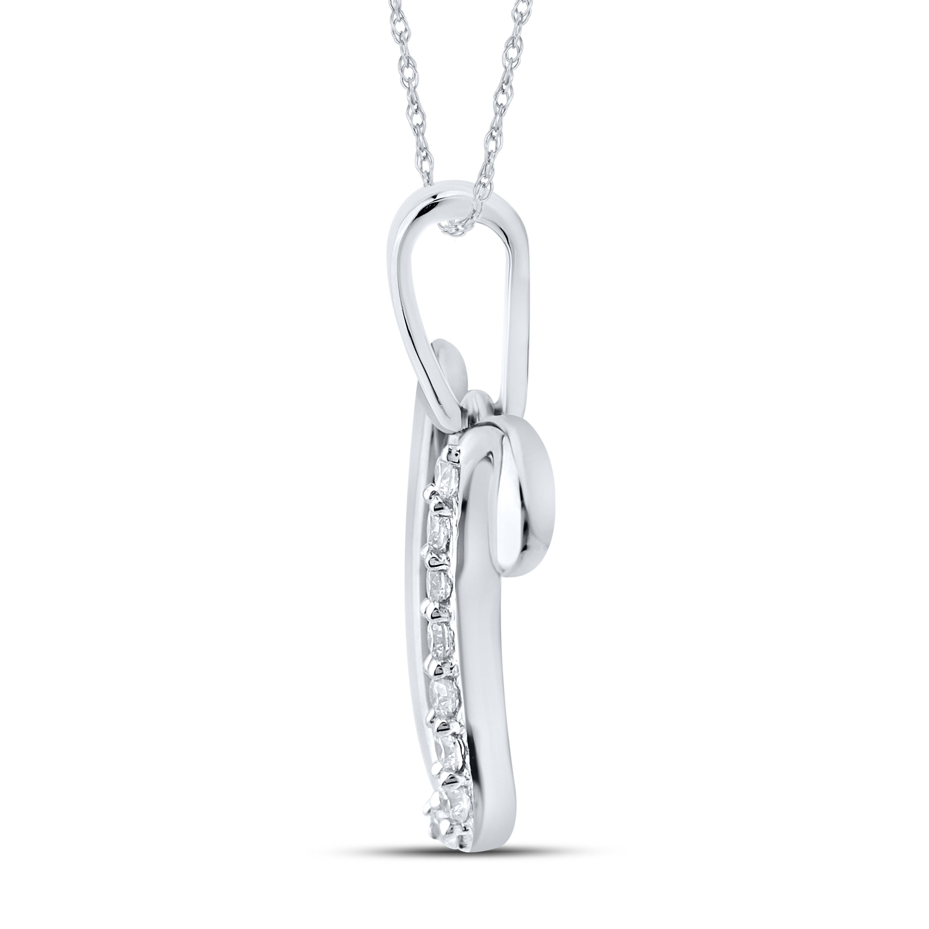 10kt White gold 0.04 ctw natural Diamond initial V