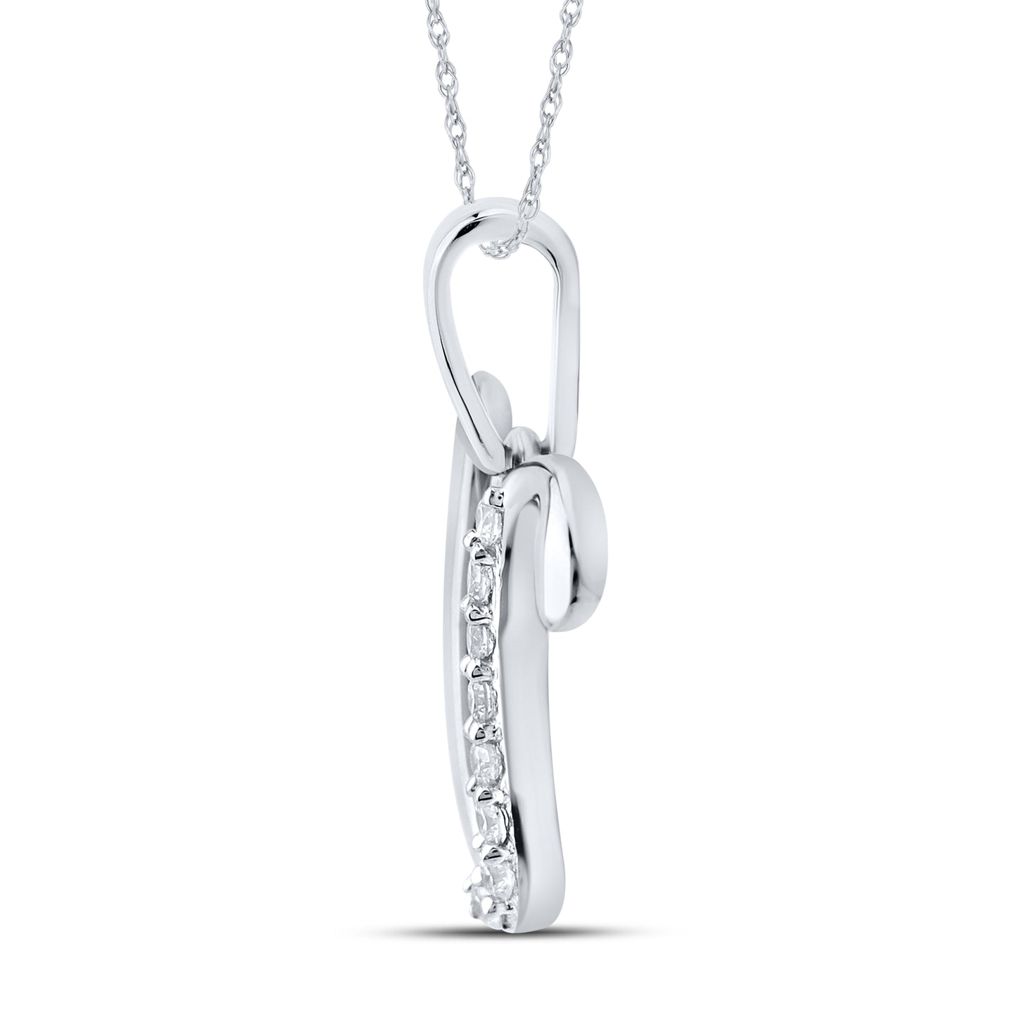 10kt White gold 0.04 ctw natural Diamond initial V