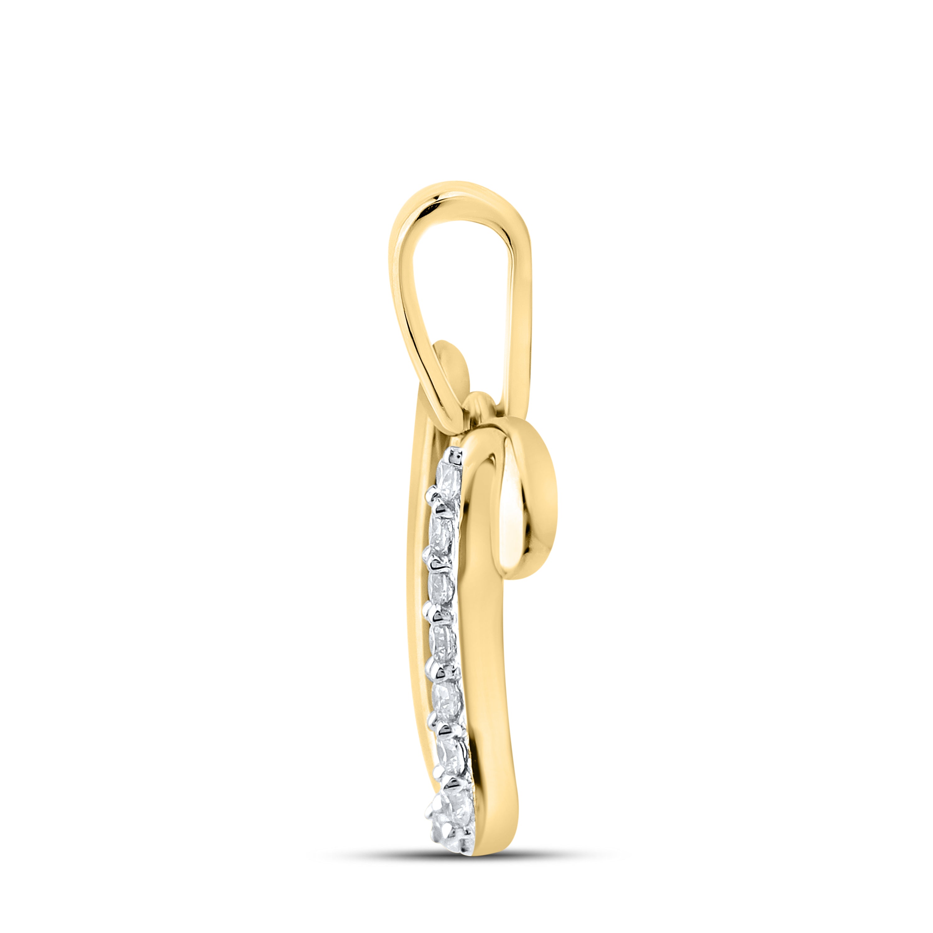 10kt yellow gold 0.04 ctw natural Diamond initial V