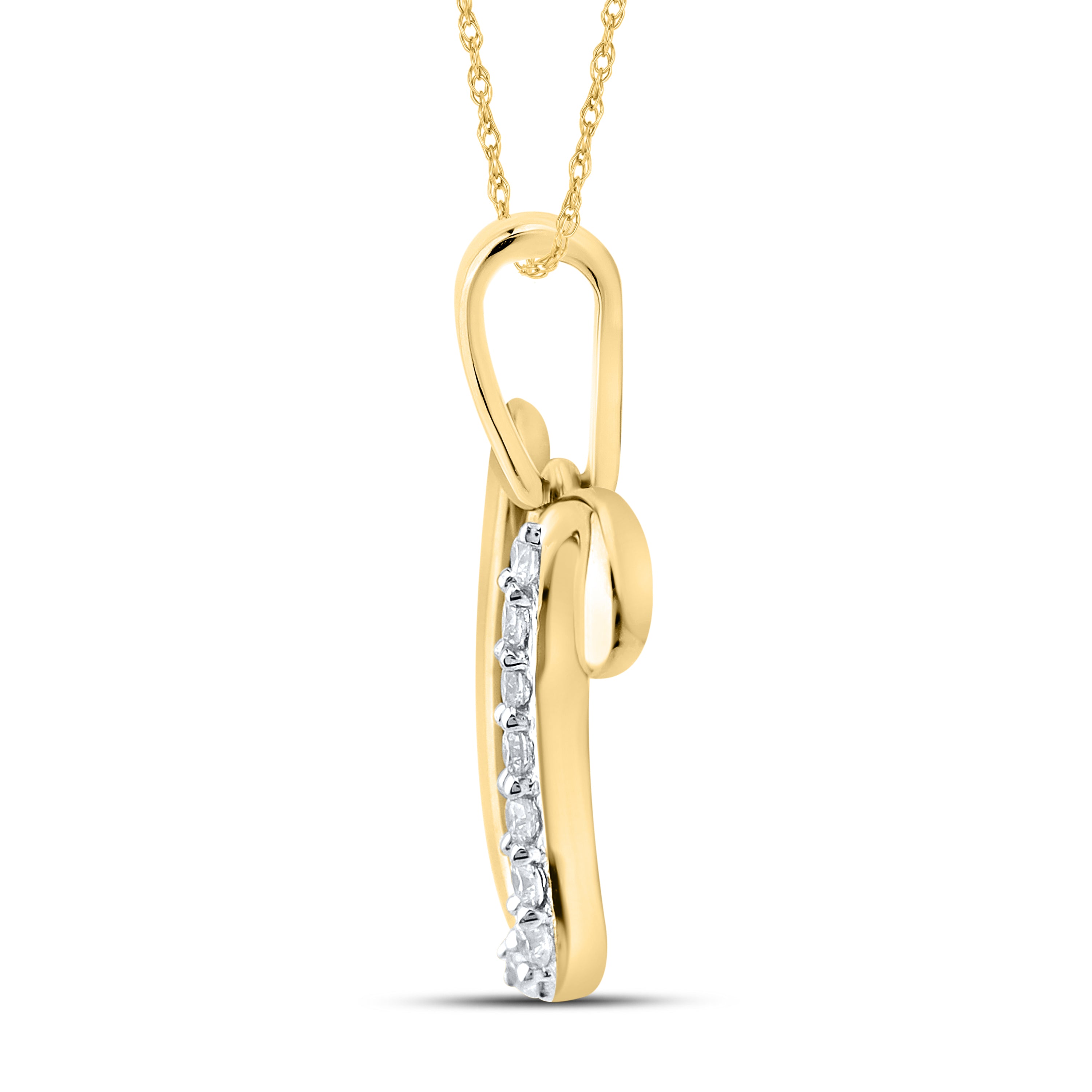 10kt yellow gold 0.04 ctw natural Diamond initial V