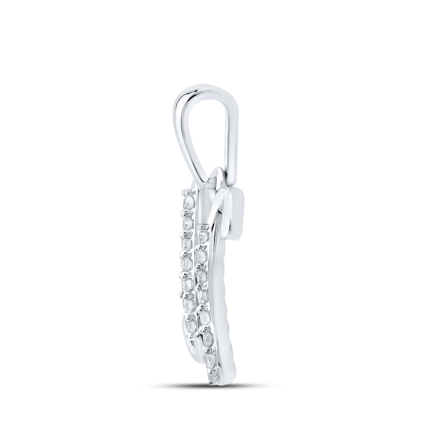 10KT WHITE GOLD 0.04 CTW NATURAL DIAMOND INITIAL U