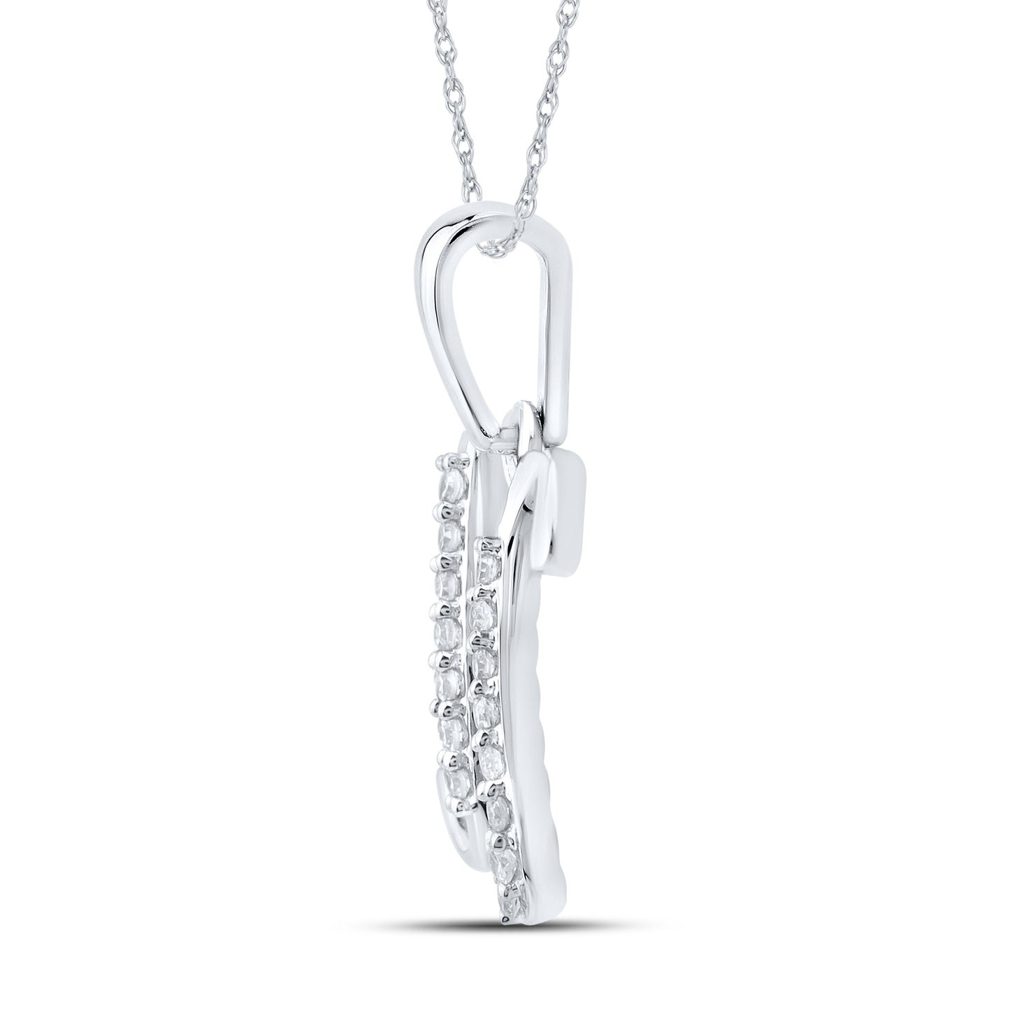 10KT WHITE GOLD 0.04 CTW NATURAL DIAMOND INITIAL U