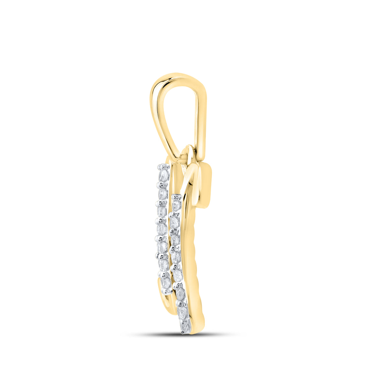 10KT YELLOW GOLD 0.04 CTW NATURAL DIAMOND INITIAL U