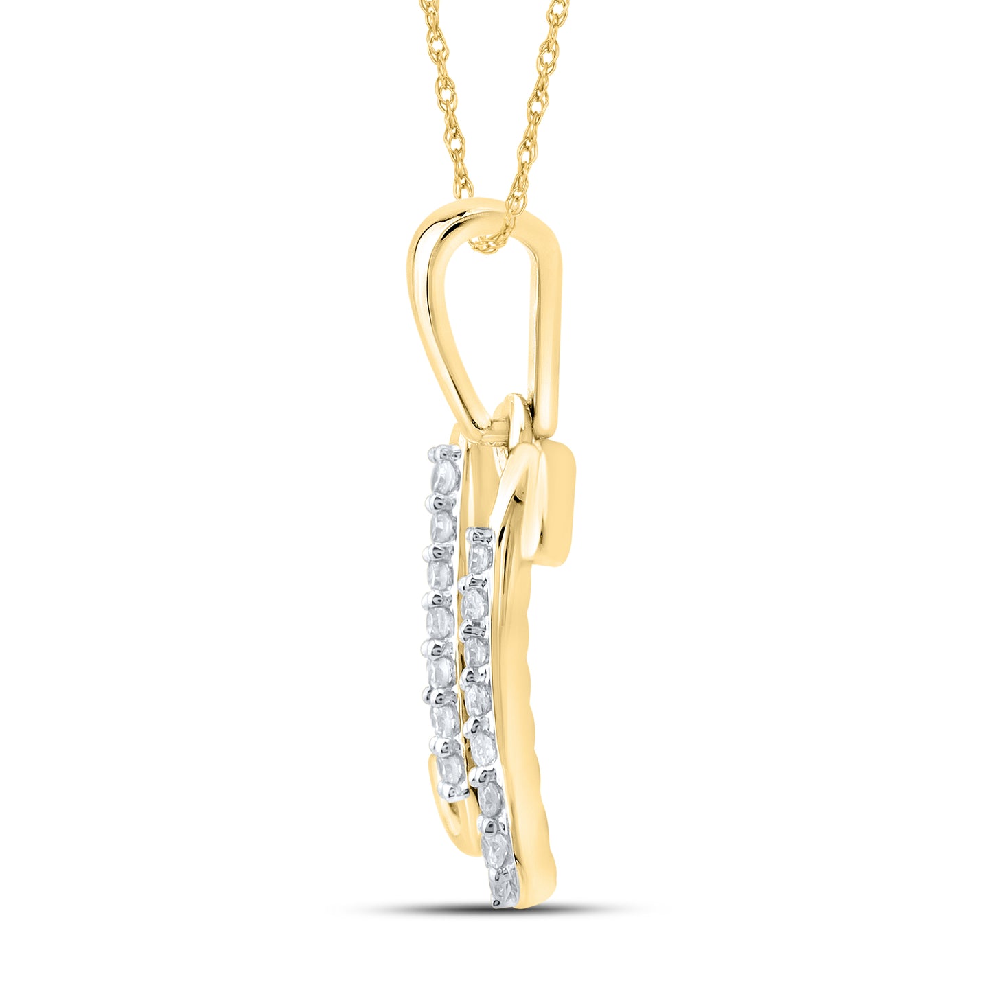 10KT YELLOW GOLD 0.04 CTW NATURAL DIAMOND INITIAL U